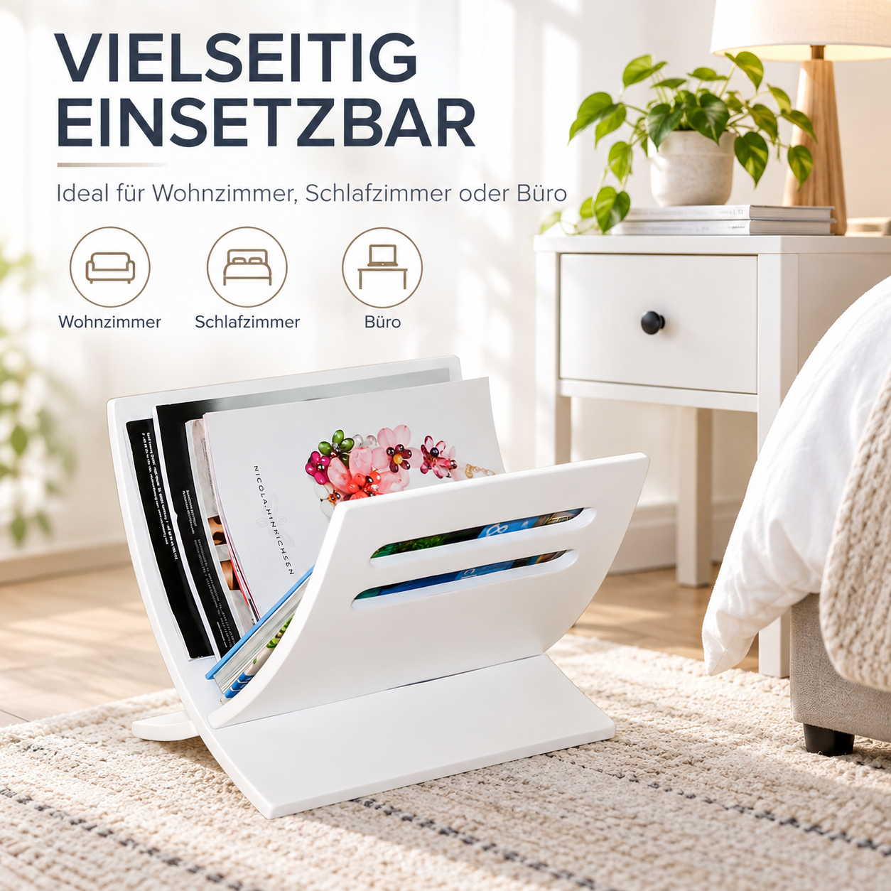 Newspaper Rack magazine holder white