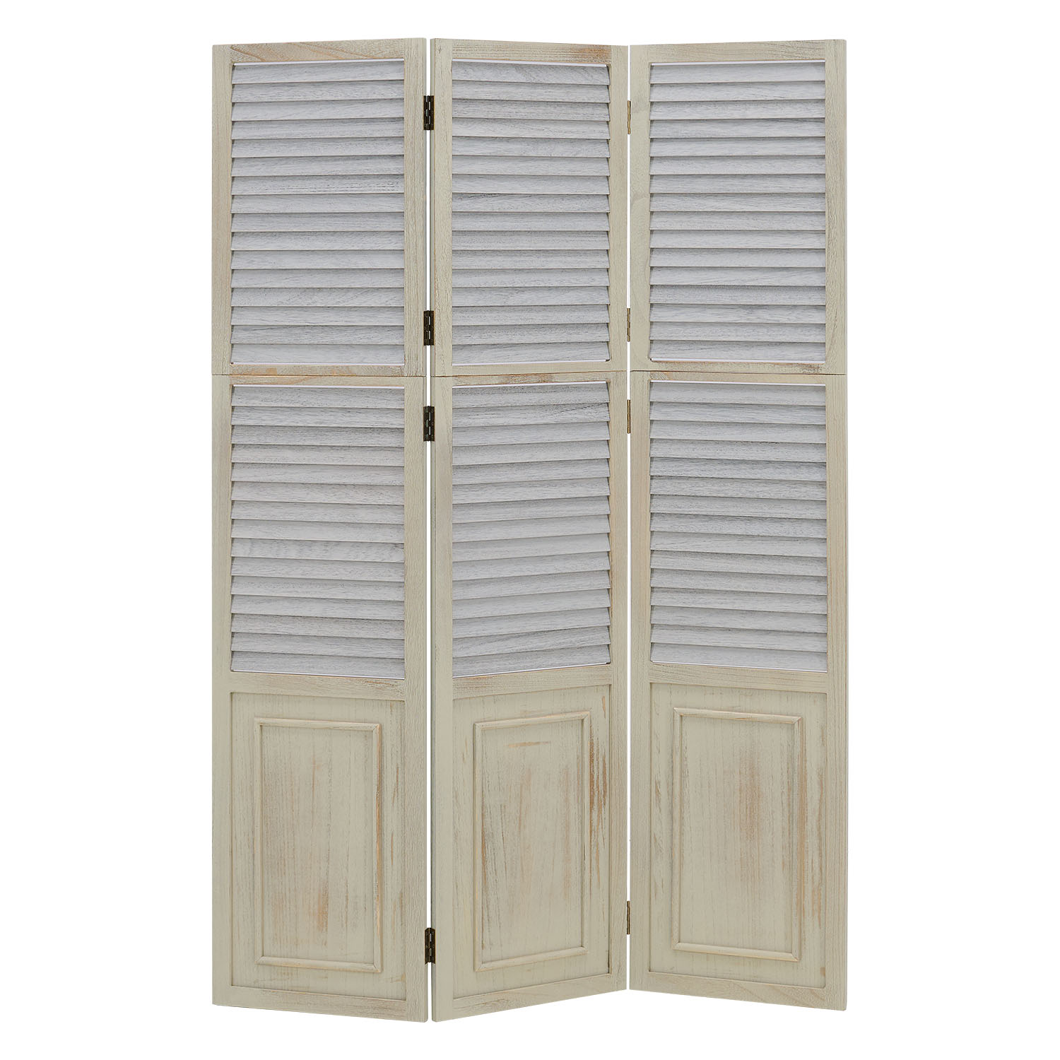 Paravent Grey Wooden Slats | 3-panel | Wood | Room Divider Partition Privacy Screen