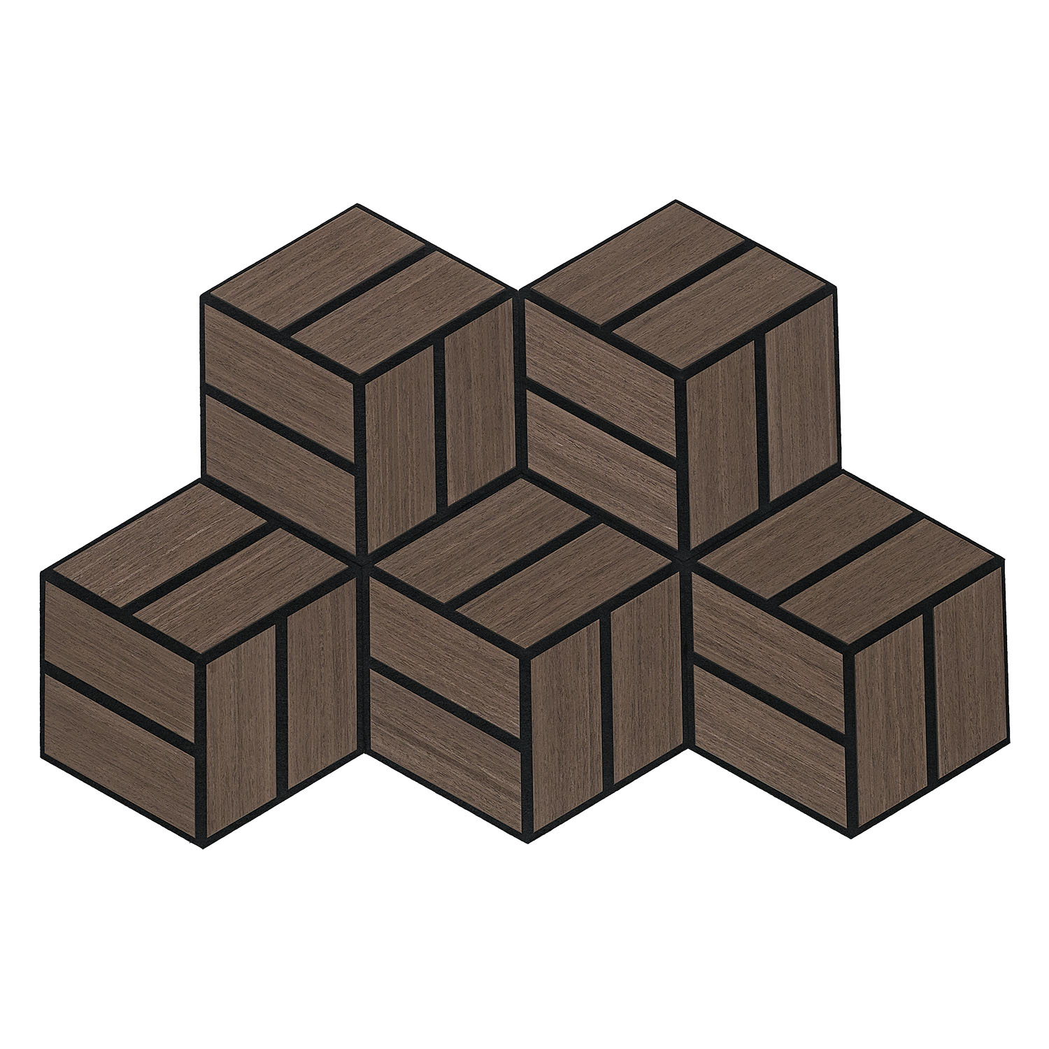 Acoustic Panels Wall Panels Hexagon Honeycomb 30 x 26 cm Brown Walnut | Wood | 5-piece Set | 3D