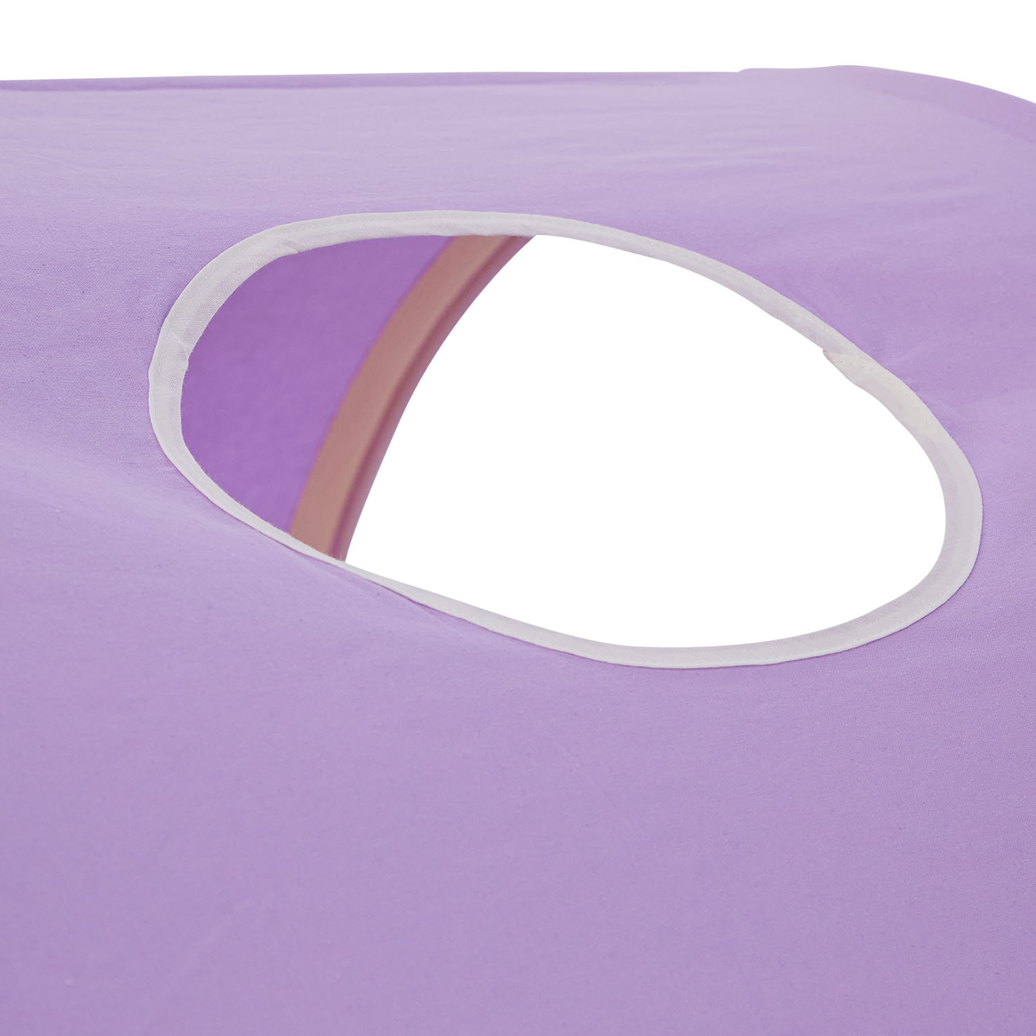 Loft Bed for Kids 90x200 cm White with Curtain in Lilac Beige | Tunnel | without Slatted Frame