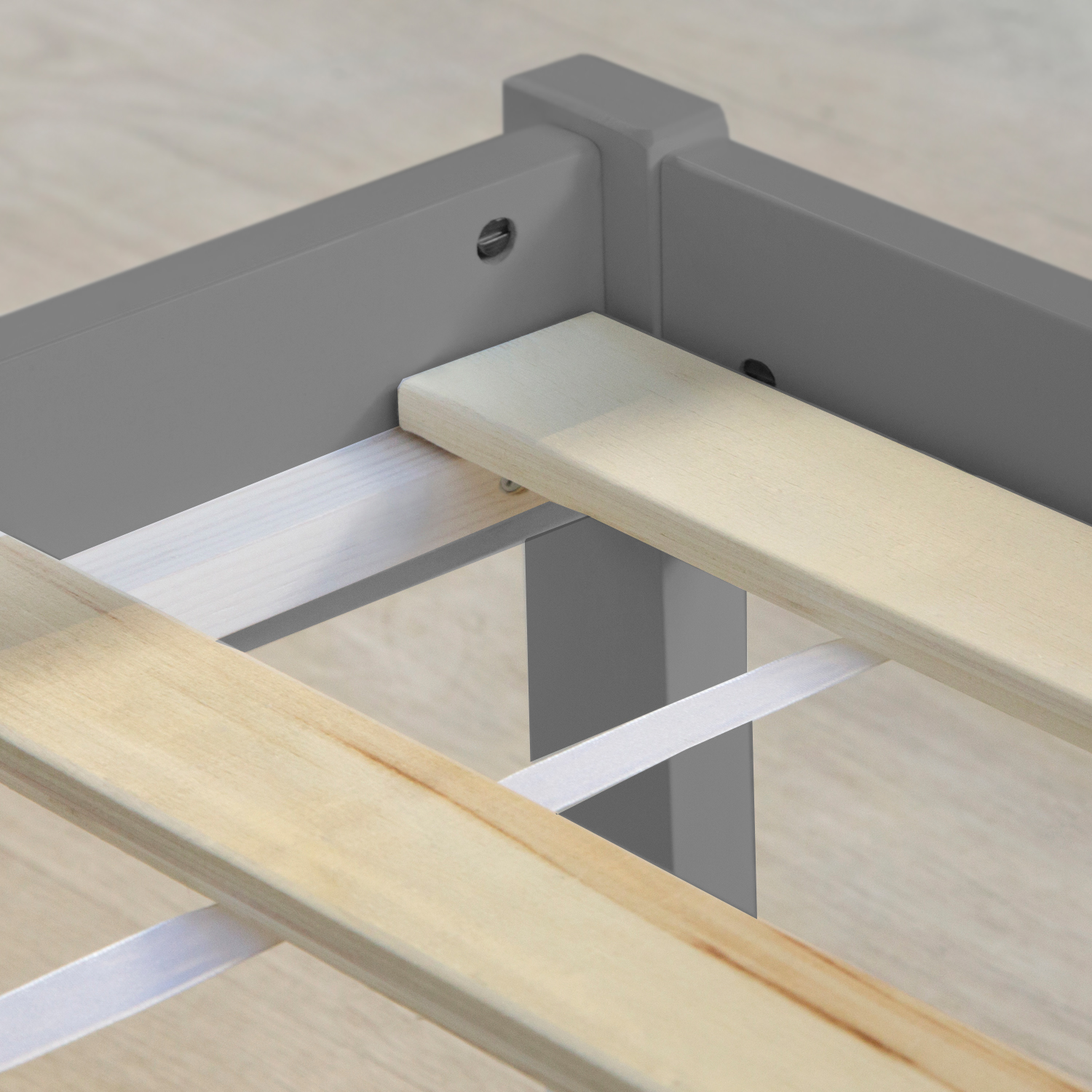 Pallet Bed 90x200 cm Gray | Single Bed | With Slatted Base | Wood | Children's, Teen, or Guest Bedroom