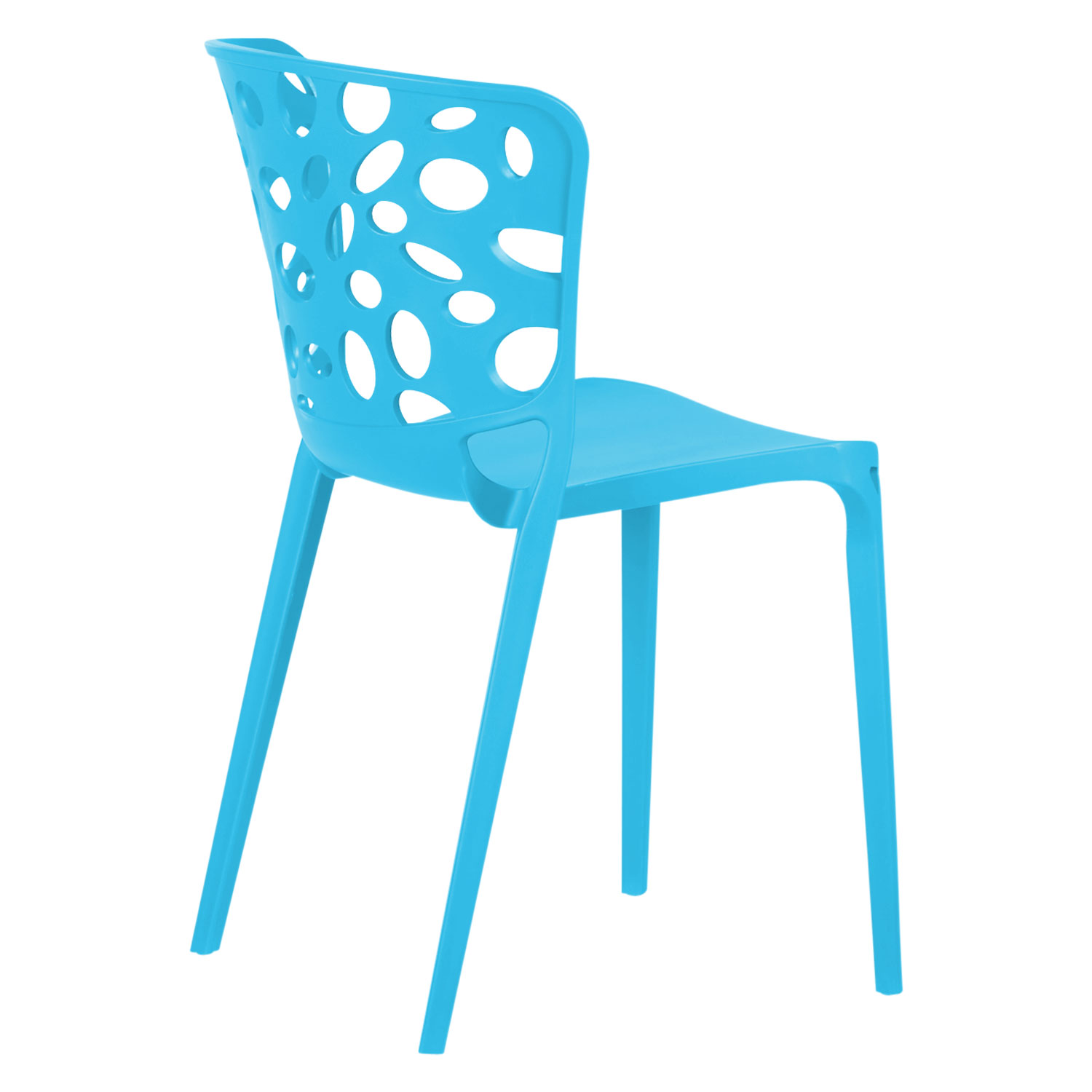 Garden chair Set of 6 Modern Blue Camping chairs Outdoor chairs Plastic Stacking chairs Kitchen chairs