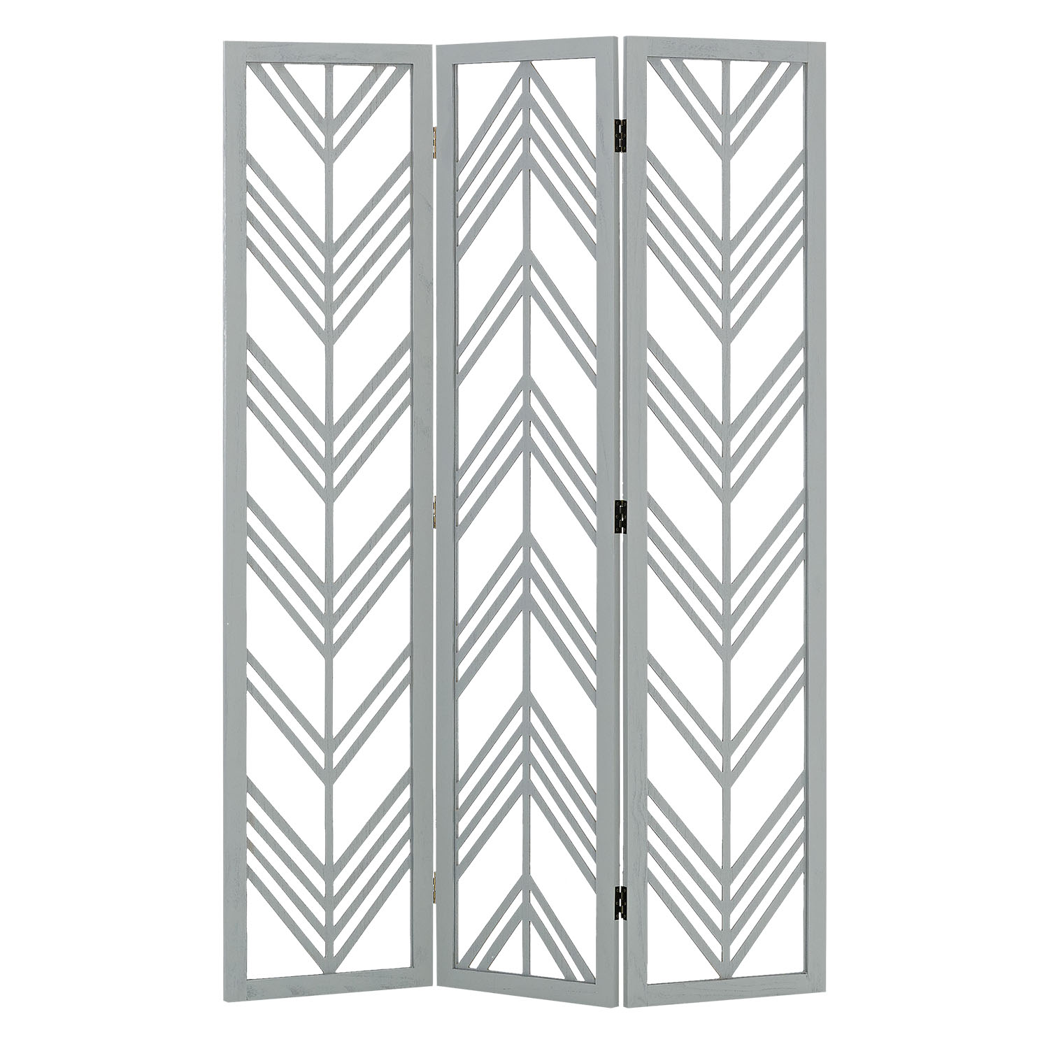 Paravent Grey | 3-panel | Wood | Room Divider Partition Privacy Screen