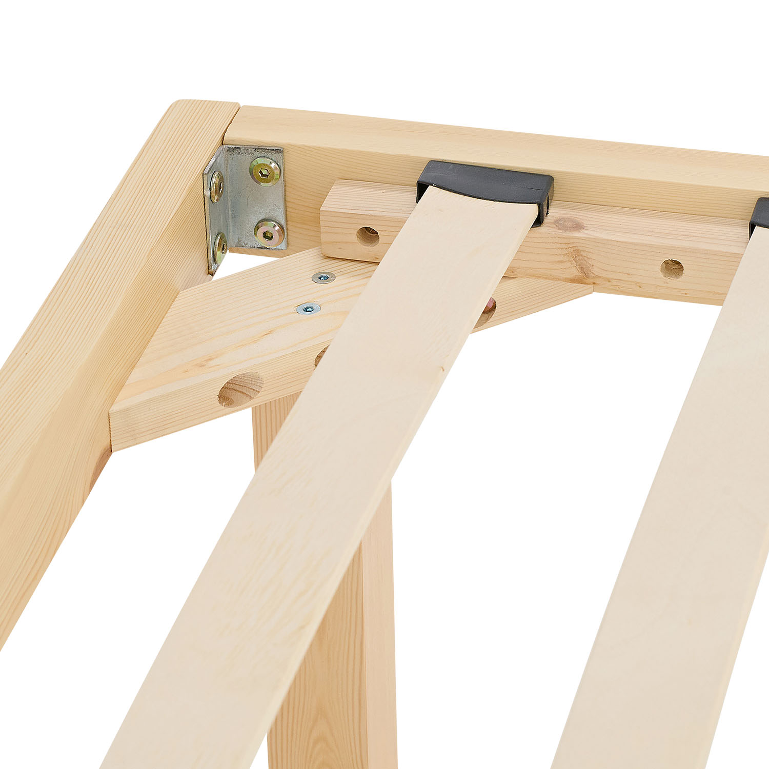 Wooden Bed 90x200 cm Natural | Single Bed | with Slatted Frame | Wood | Kids Youth Guest Bedroom