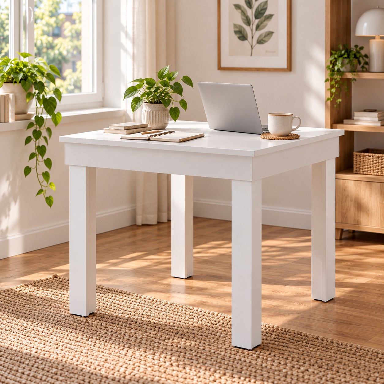 Modern Dining Table Kitchen Table Wooden Table 80x80 cm White 4 Seater Living Room