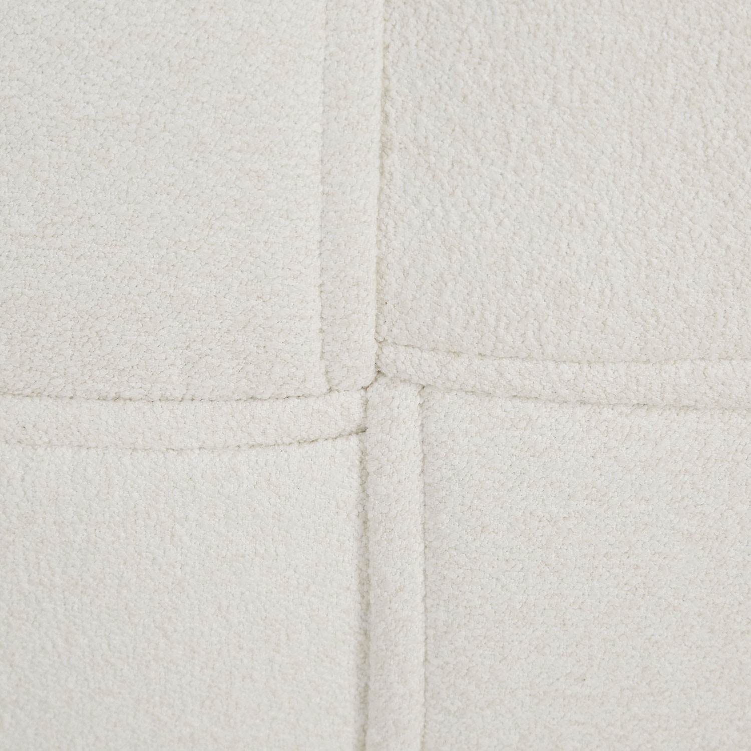 Footstool Pouffe Bouclé Beige Stool Small Footrest Upholstered Seater Cube Seat