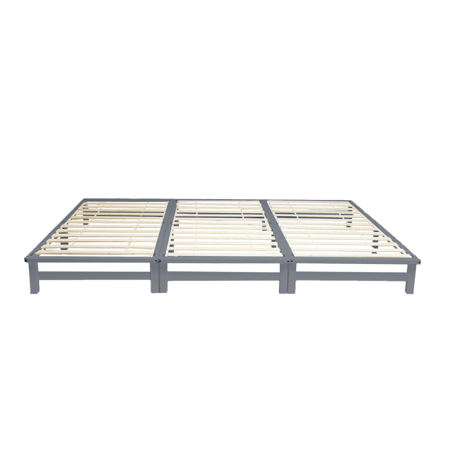 Family Bed 270x200 cm Gray | Maxi Pallet Bed XXL | with Slatted Frame | Wood | also separable