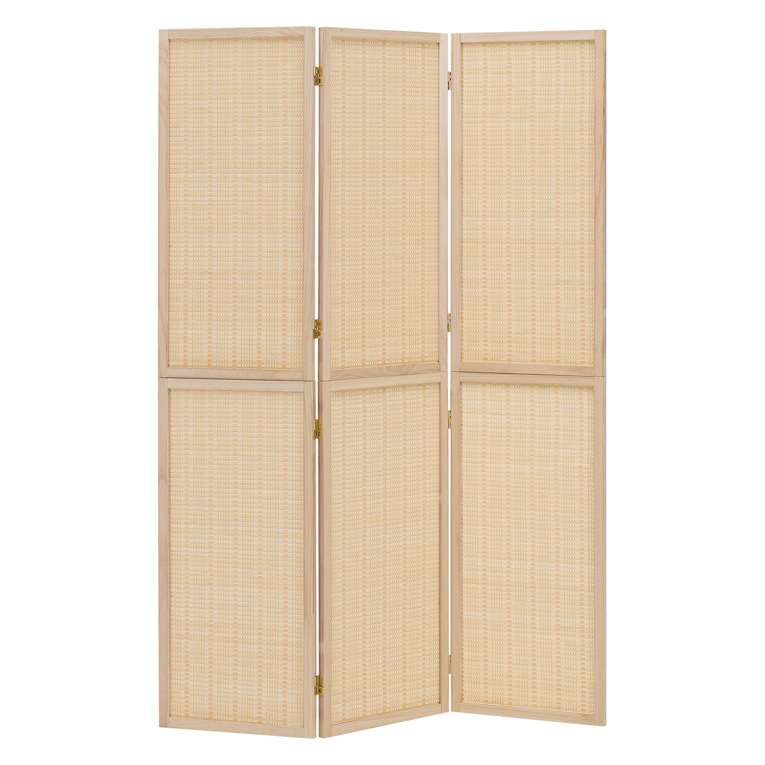 Paravent Natural Bamboo Slats | 3-panel | Wood | Room Divider Partition Privacy Screen