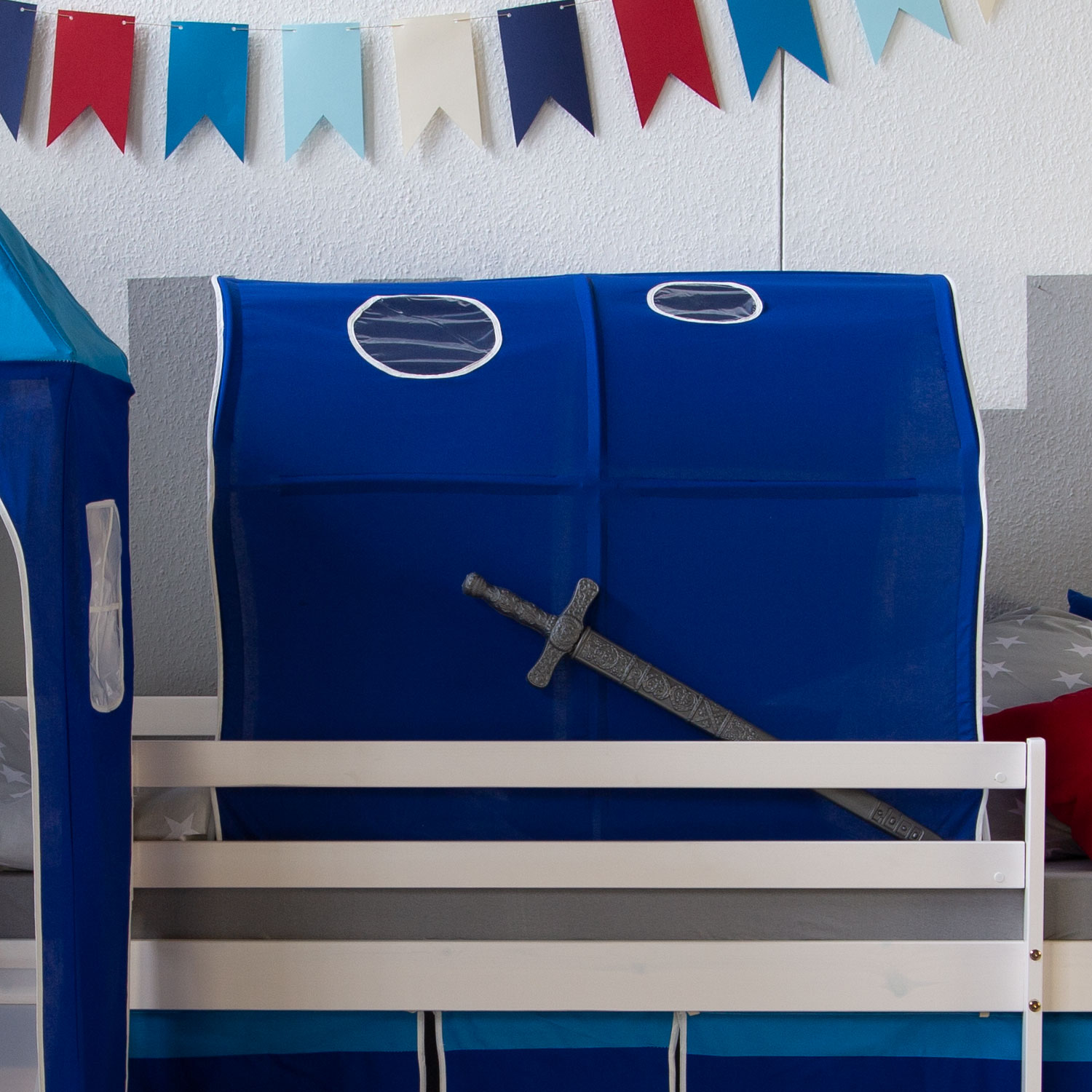 Childrens Bed Tunnel Bed Tent Bunk Bed Cabin Bed accessories blue