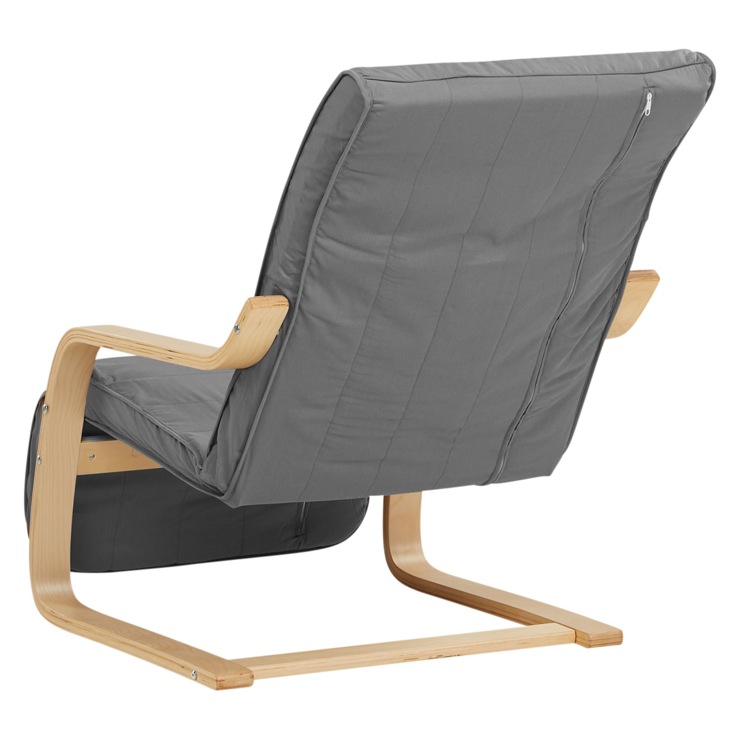 Relaxsessel Grau | with Footrest | Natural Wood | Glider Rocking Chair Nursing Chair Recliner