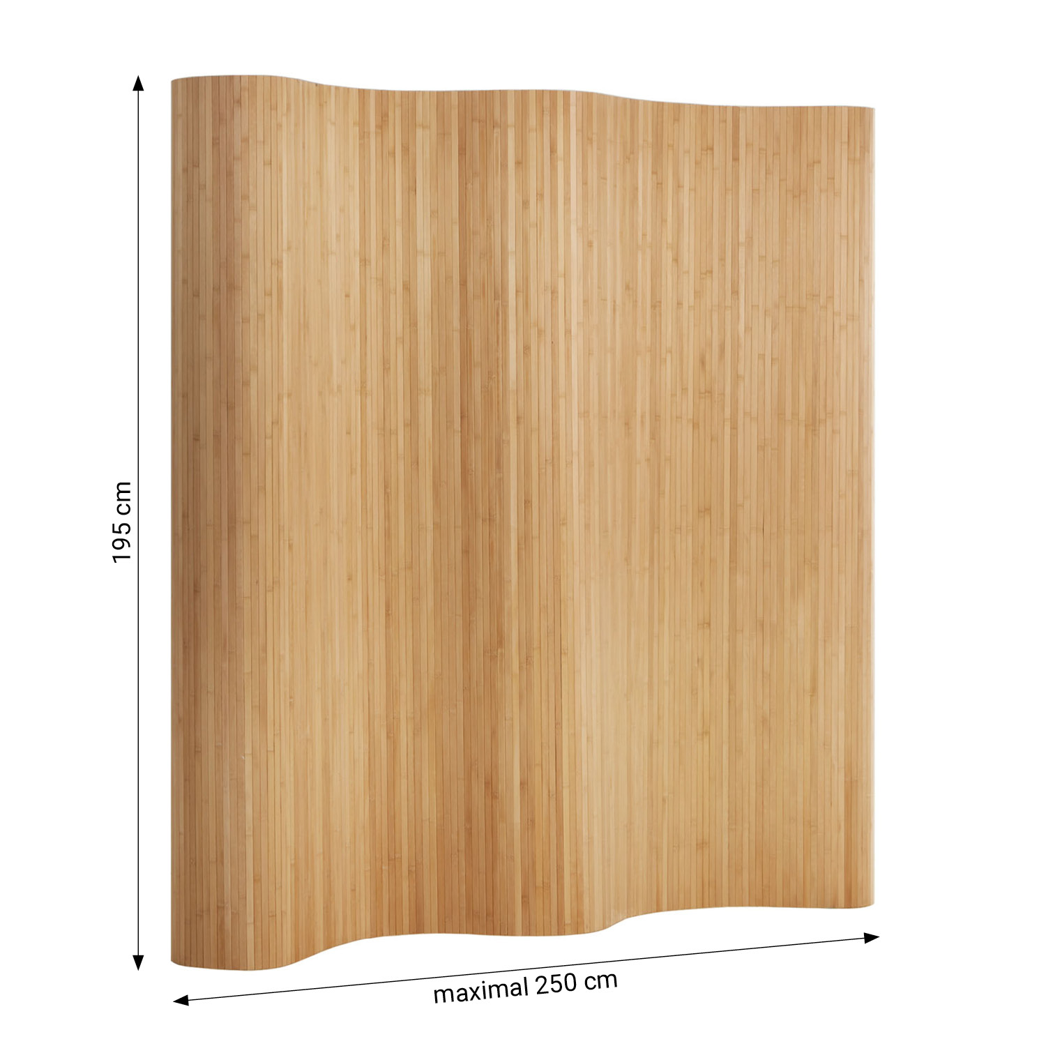 Bamboo Screen, 195 cm High, Brown | Room Divider, Partition, Privacy Screen