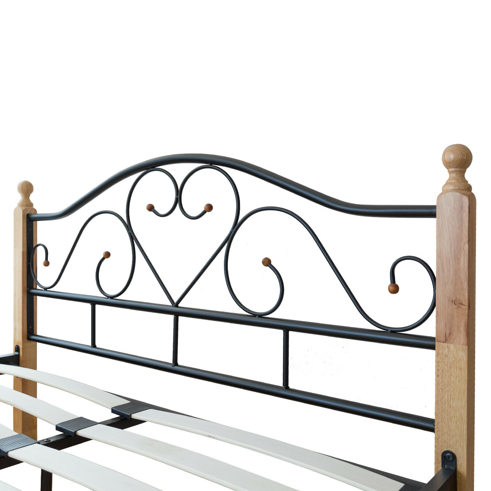 Metal Bed 160x200 Black Daybed Double Bed Youth Bed with Slatted Frame