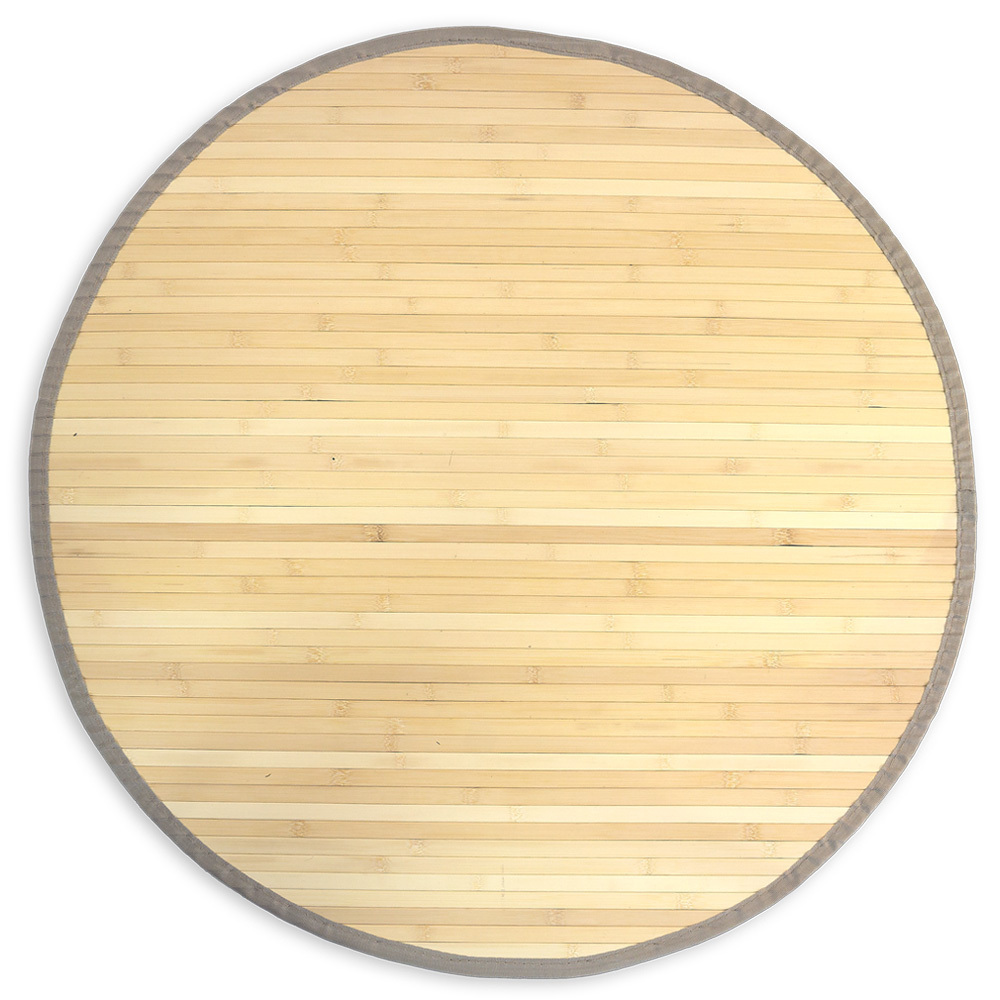 Bamboo carpet Rug 90 cm round in Light Natural