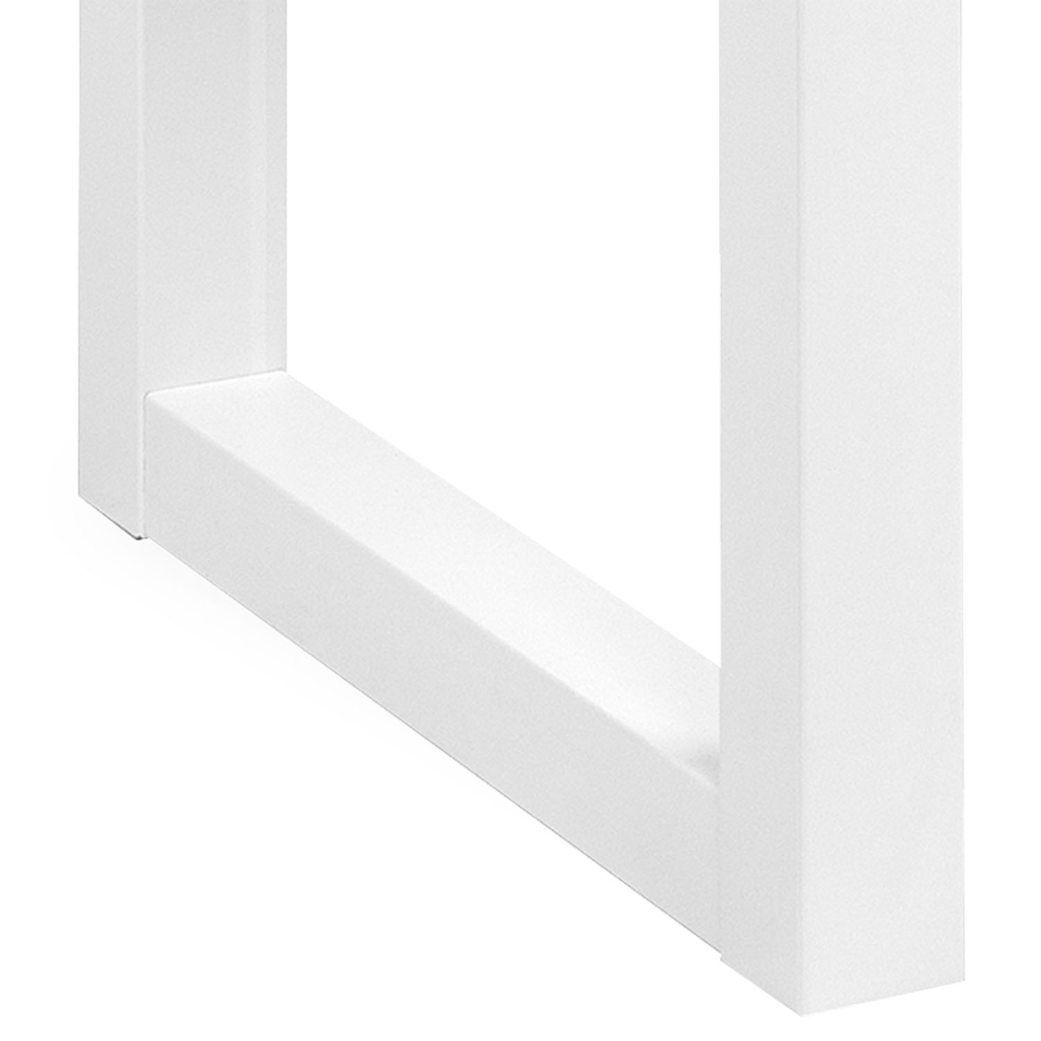 Extendable Dining Table 120x80 cm Kitchen Table Wooden Table White Sand stone Living Room Table