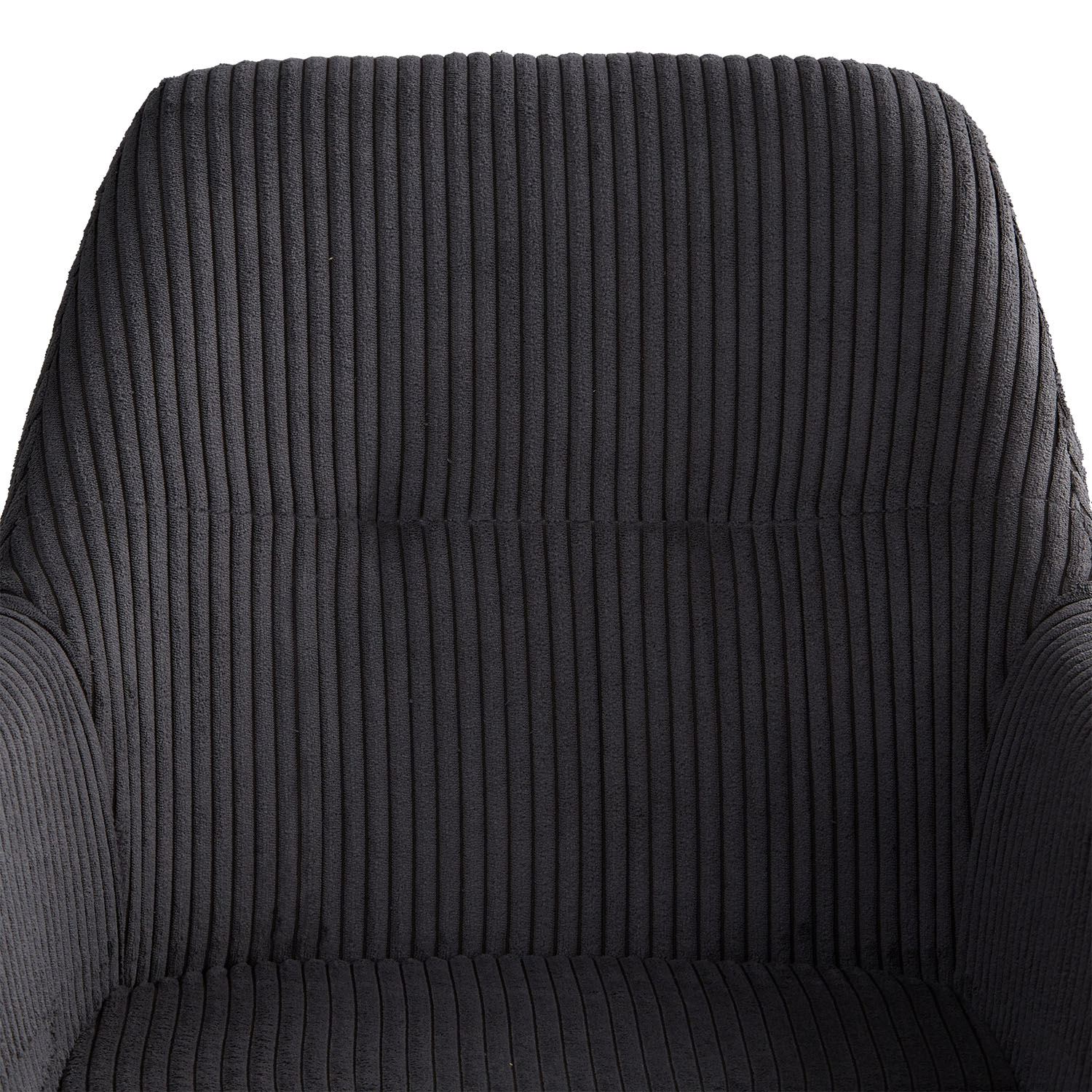 Upholstered Chair Corduroy Grey | Set of 6 | swivel | with Armrests | Kitchen Dining Room Office