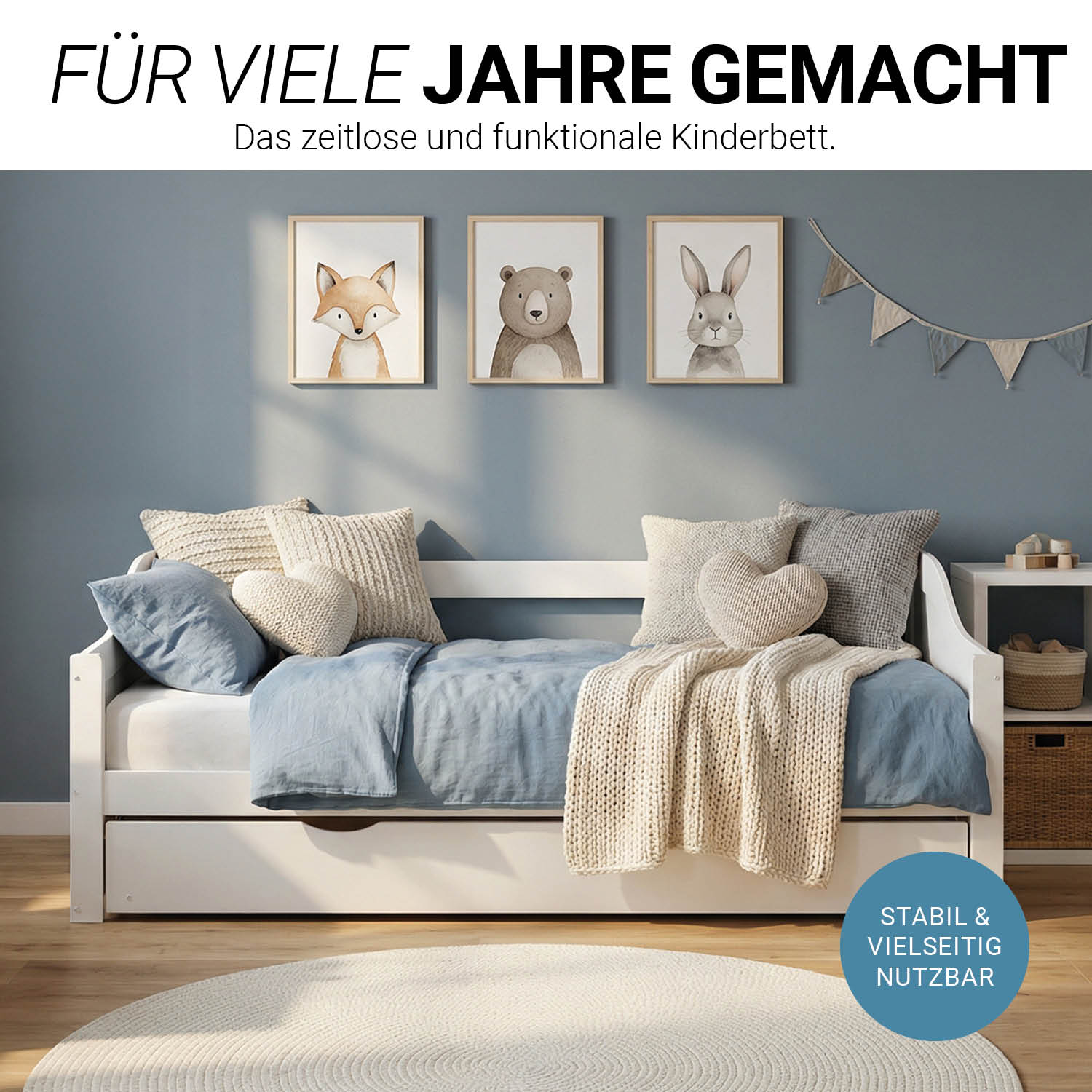 Wooden Bed 90x200 cm White | Pull-out | Bunk Bed | With Mattress | Pull-out Bed, Duo Bed, Functional Bed