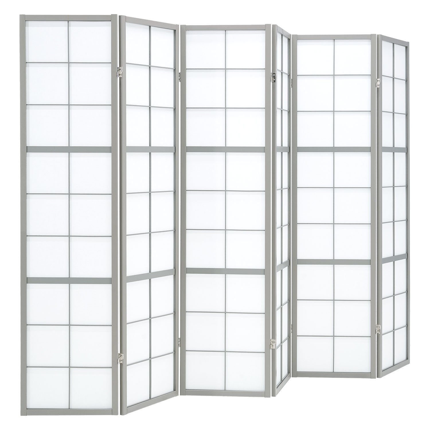 Paravent Grey Shoji | 6-panel | Wood | Room Divider | Partition Privacy Screen