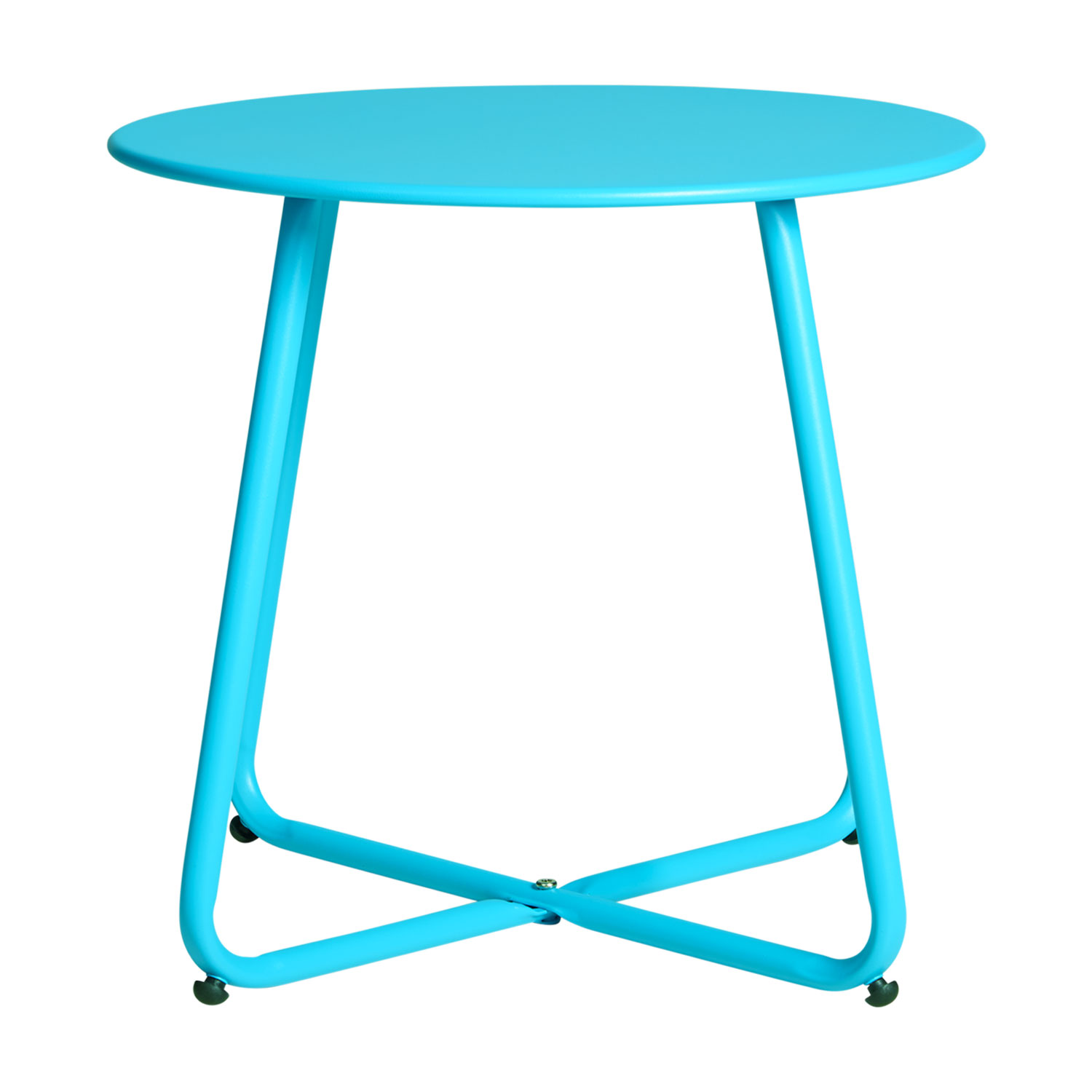 Coffee table Side table Round Garden Table Blue Metal Small table Outdoor table Bistro table