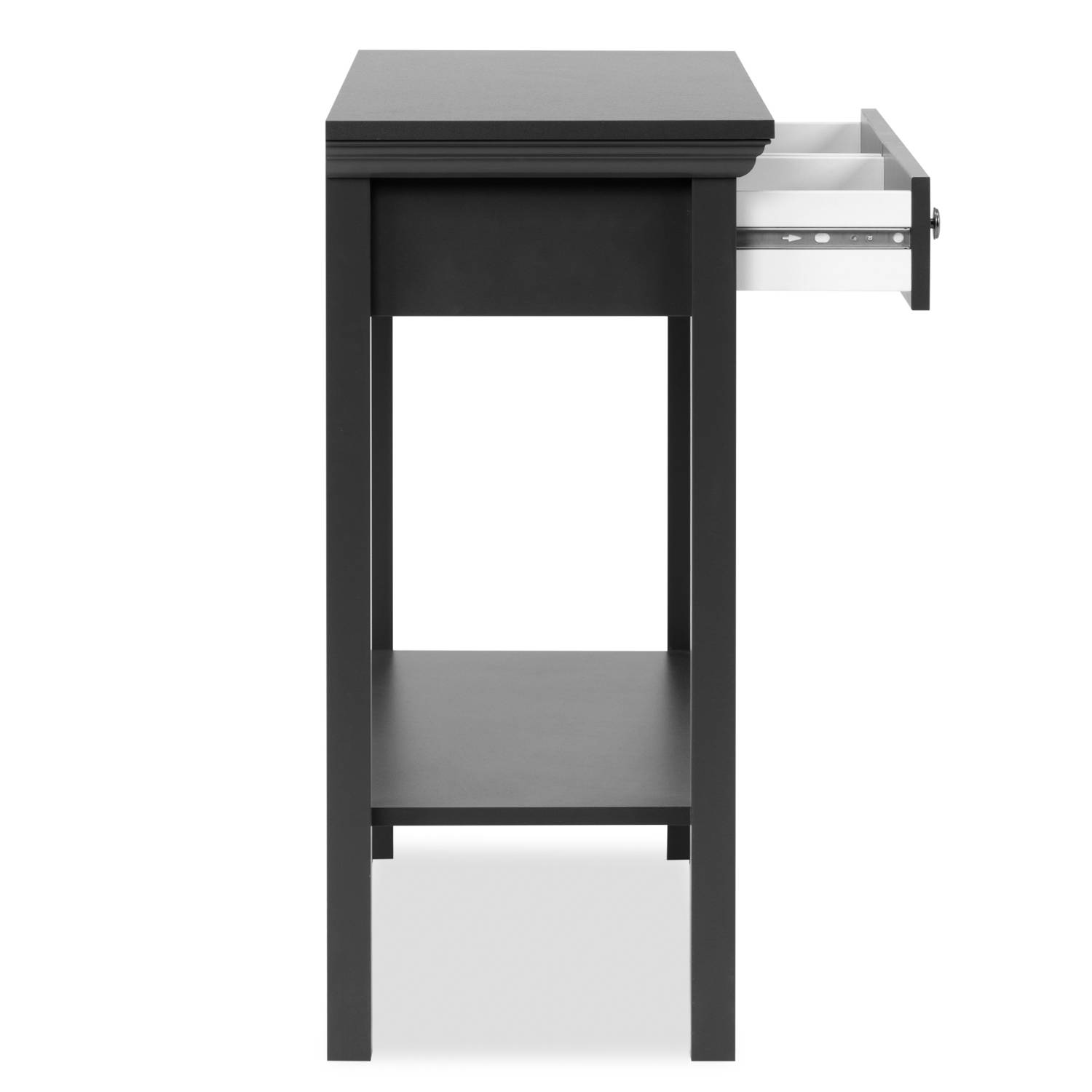 Table console avec 2 tiroirs anthracite Console d'entrée Moderne Table d'appoint Bois Massif