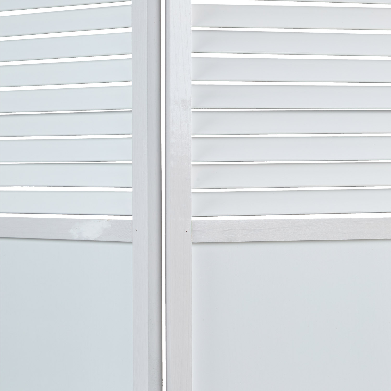 Paravent White Wooden Slats | 3-panel | Wood | Room Divider Partition Privacy Screen