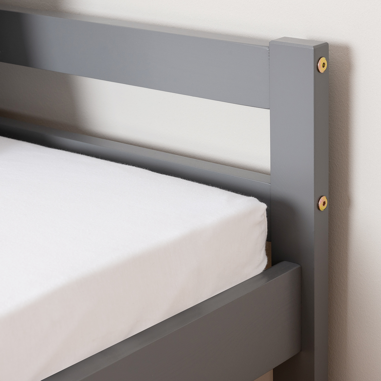 Pallet Bed 90x200 cm Gray | Single Bed | with Slatted Frame | Wood | Kids Youth Guest Bedroom