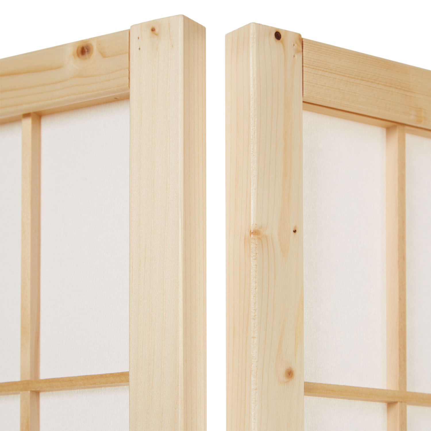 Paravent Natural Shoji Rice Paper White | 6-panel | Wood | Room Divider Partition Privacy Screen