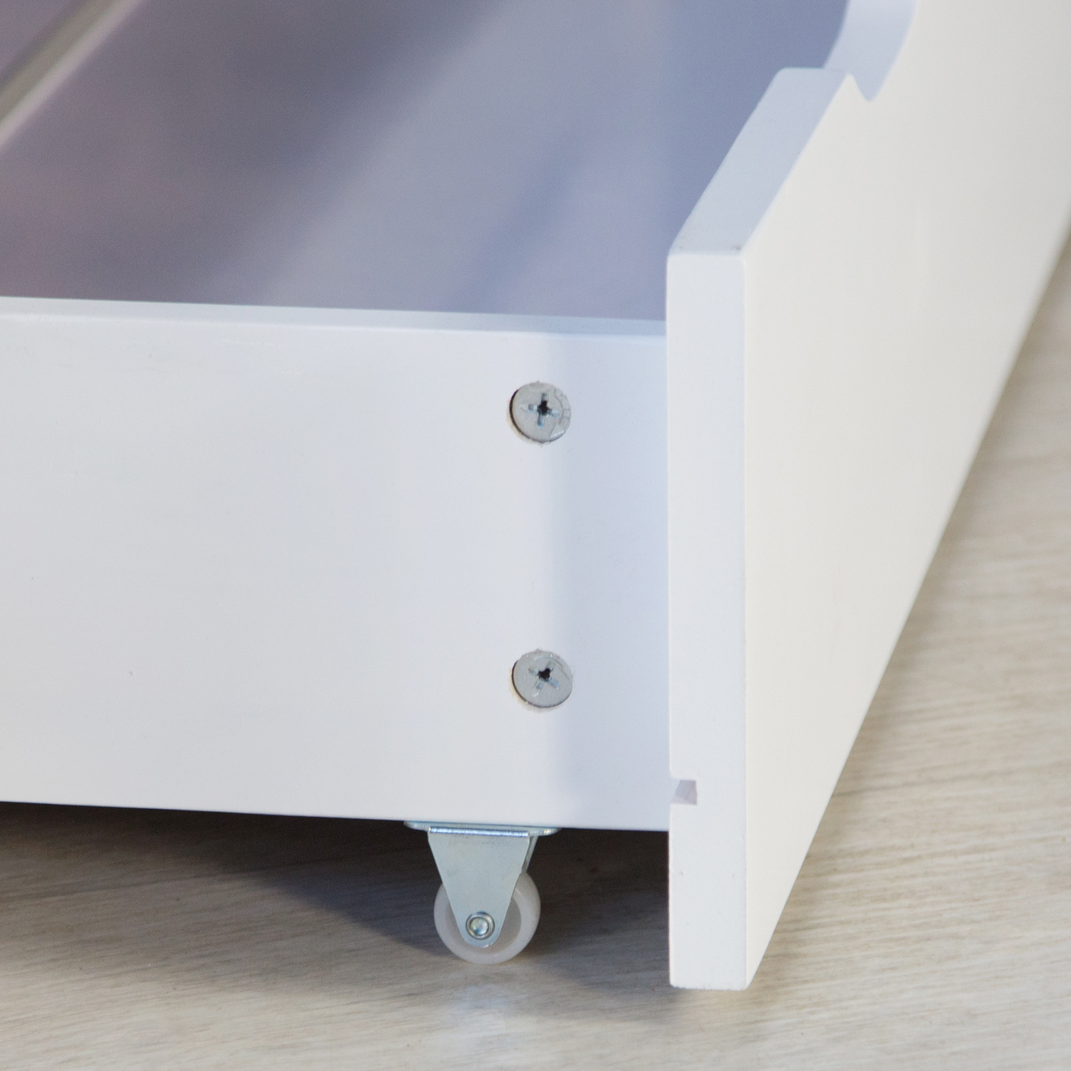 Wooden Bed 140x200 cm White – Solid Wood Double Bed with Storage & Slatted Base