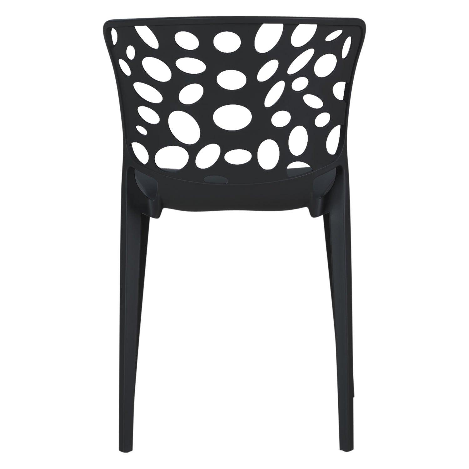 Garden chair Set of 6 Modern Black Camping chairs Outdoor chairs Plastic Stacking chairs Kitchen chairs