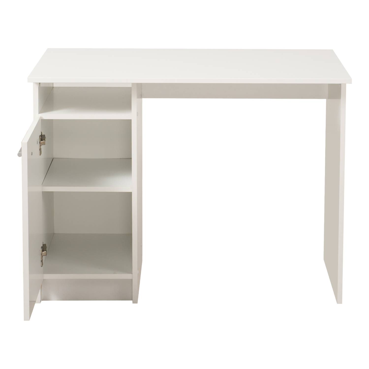 Computer Desk PC Table Home Office Desk Small Gaming Desk Shelves Workstation White