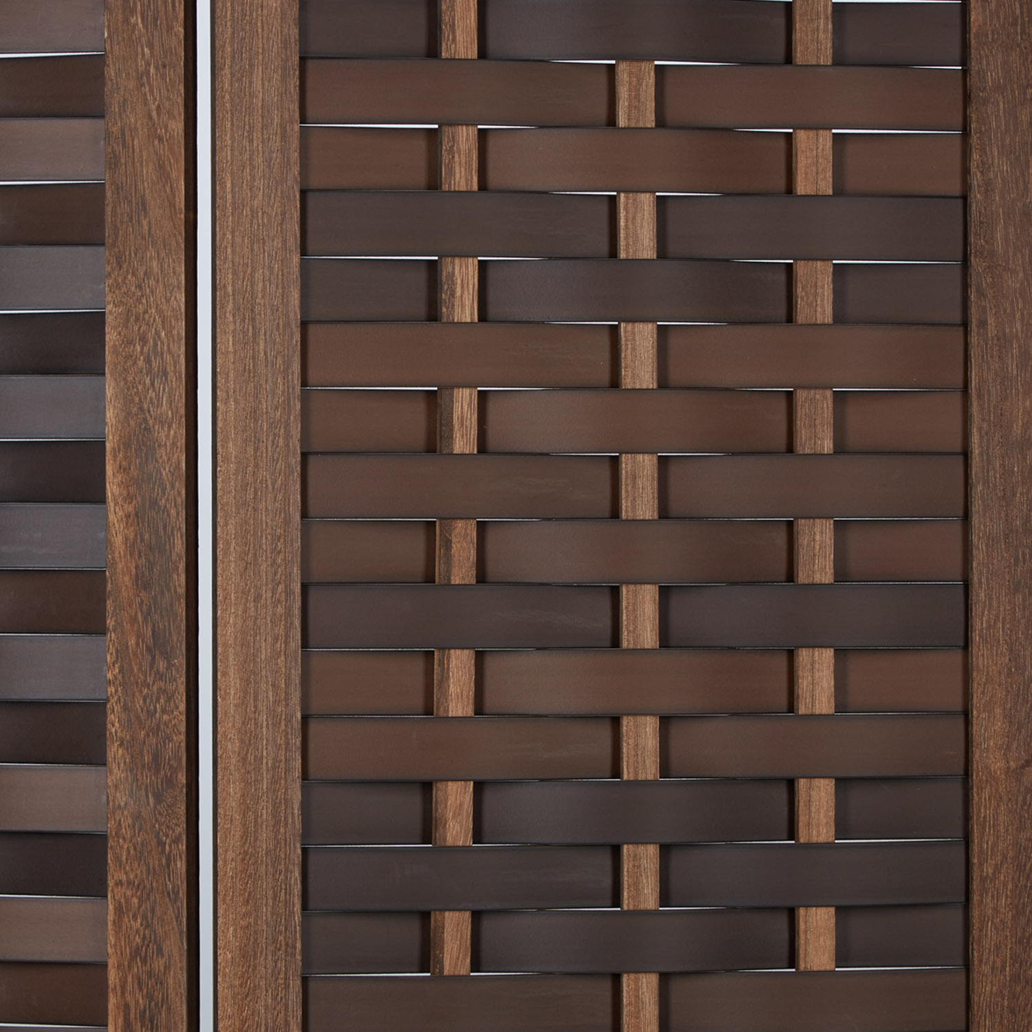 Paravent Raumteiler 3 teilig Weiß Natur Braun Holz Trennwand Sichtschutz Rattan Vintage