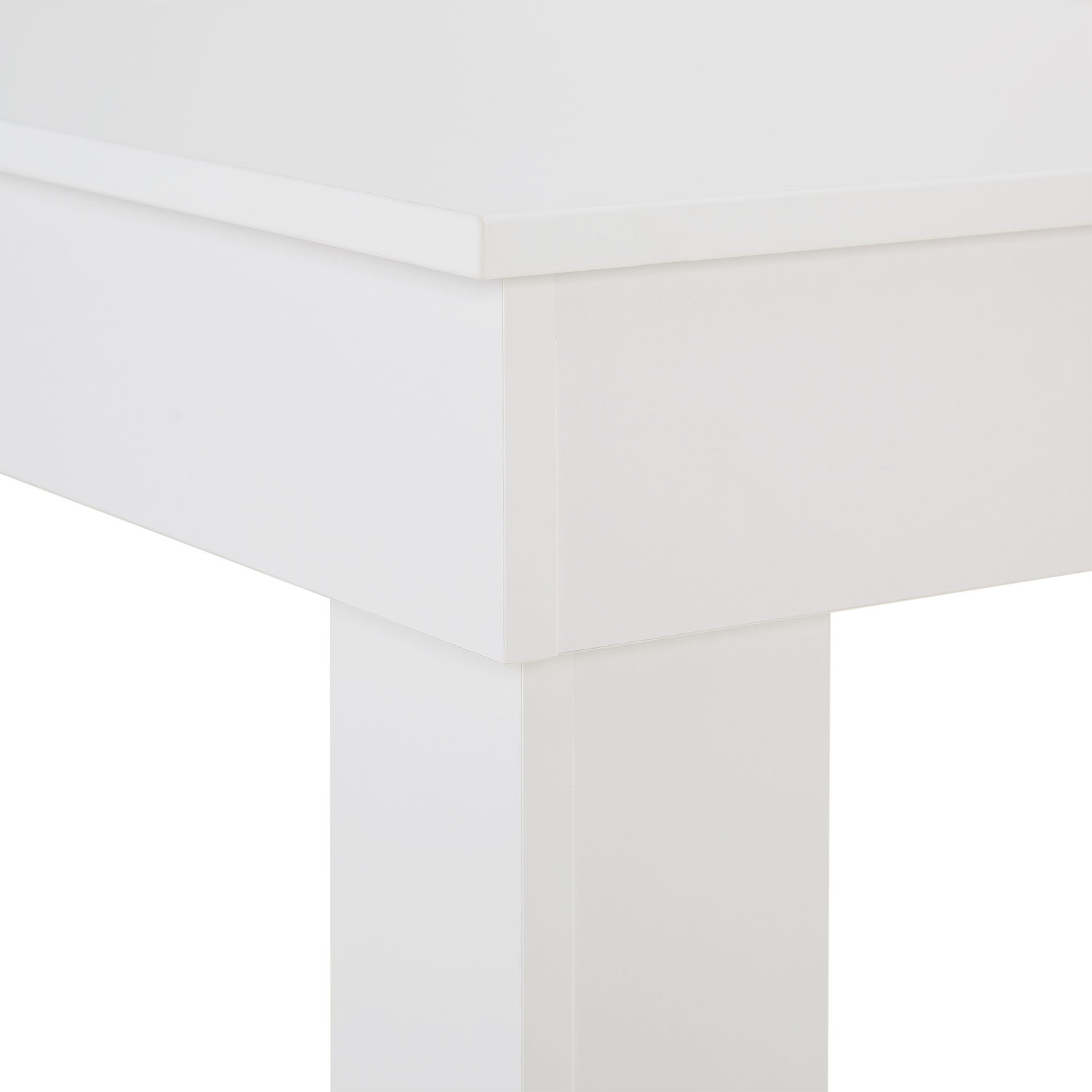 Modern Dining Table White 90x60 cm with 2 Creme Velvet Chairs Dining Room Table Wooden Table