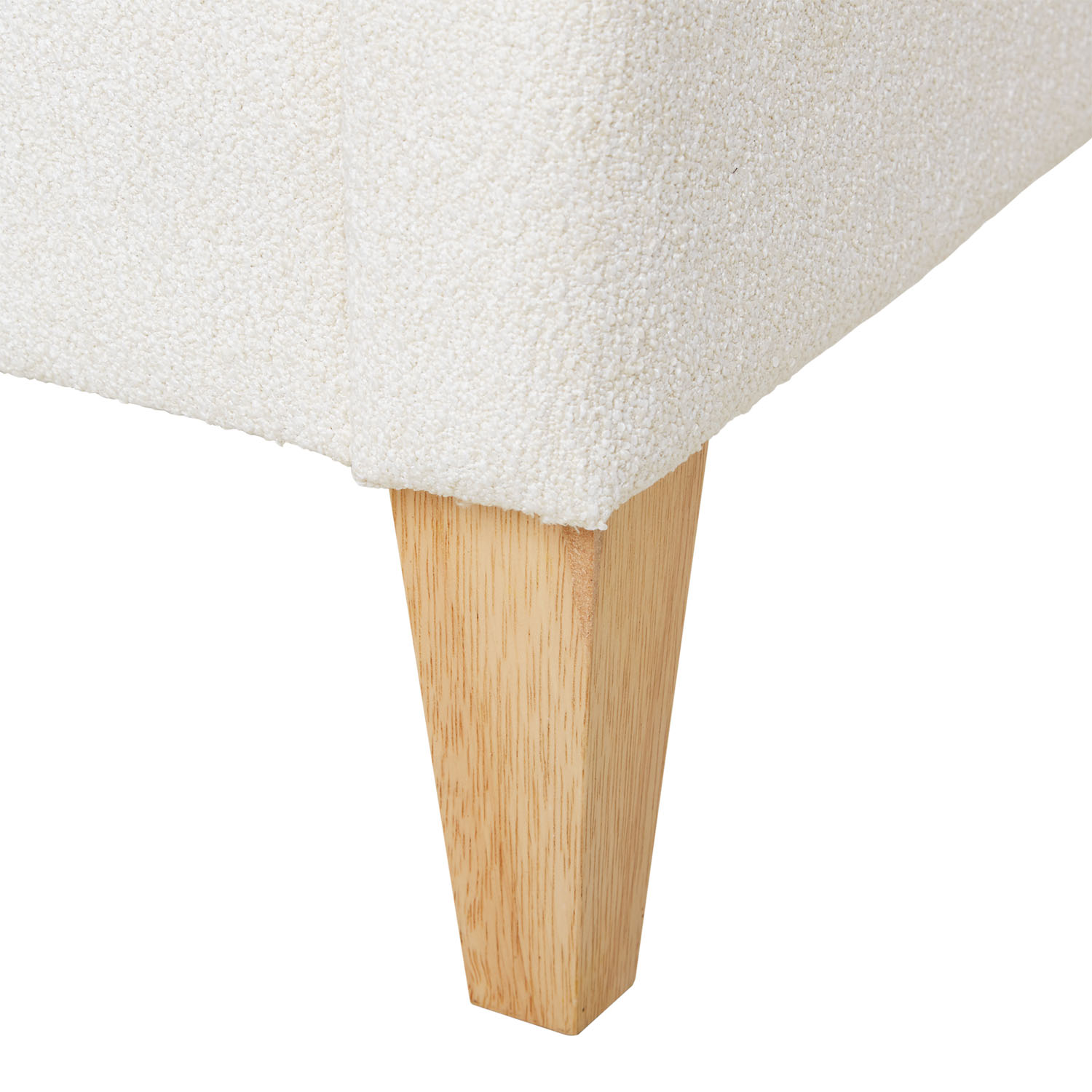 Upholstered Bed 140x200 cm Beige Bouclé with Slatted Base – Elegant Fabric Bed in a Modern Design