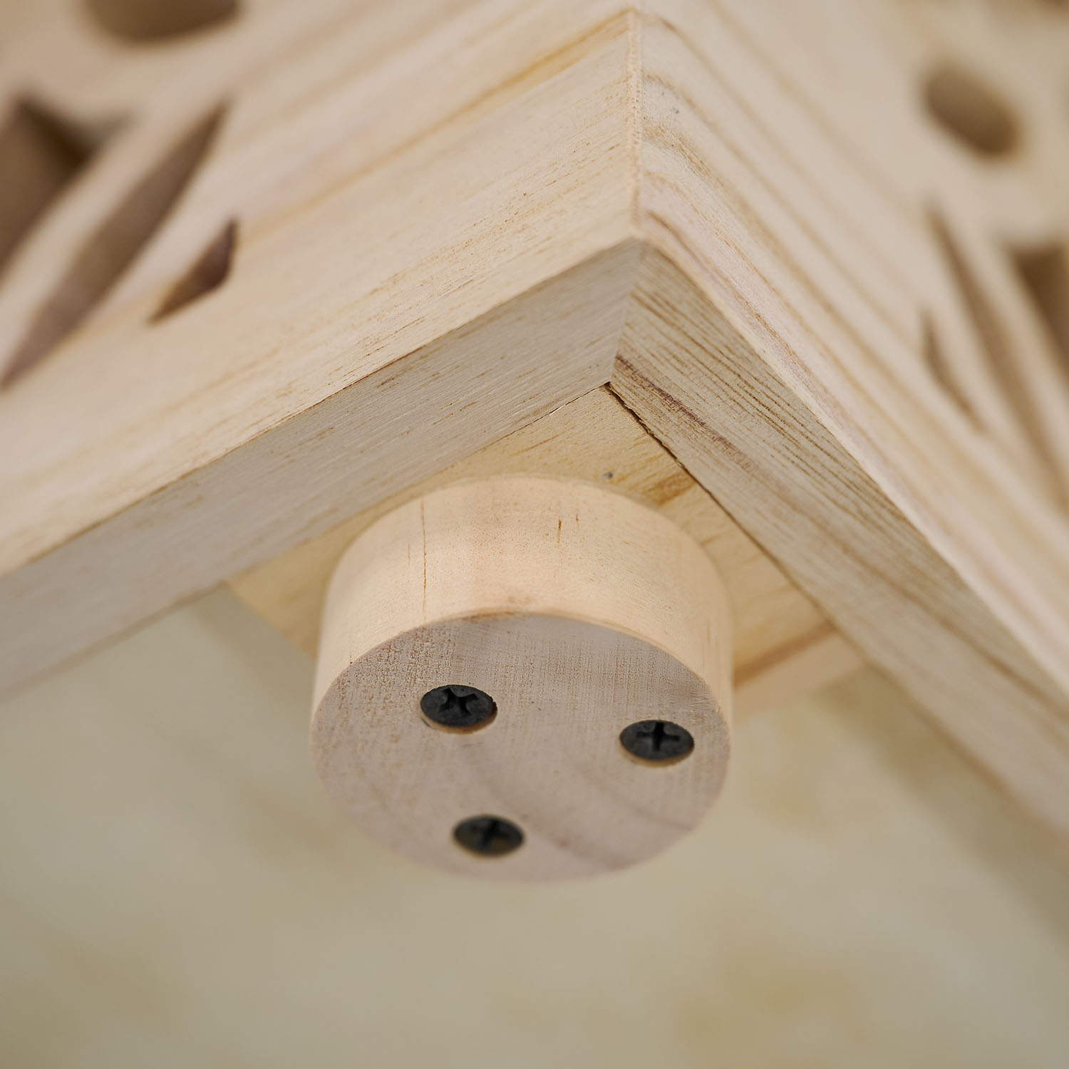 Side table wood cube bedside light