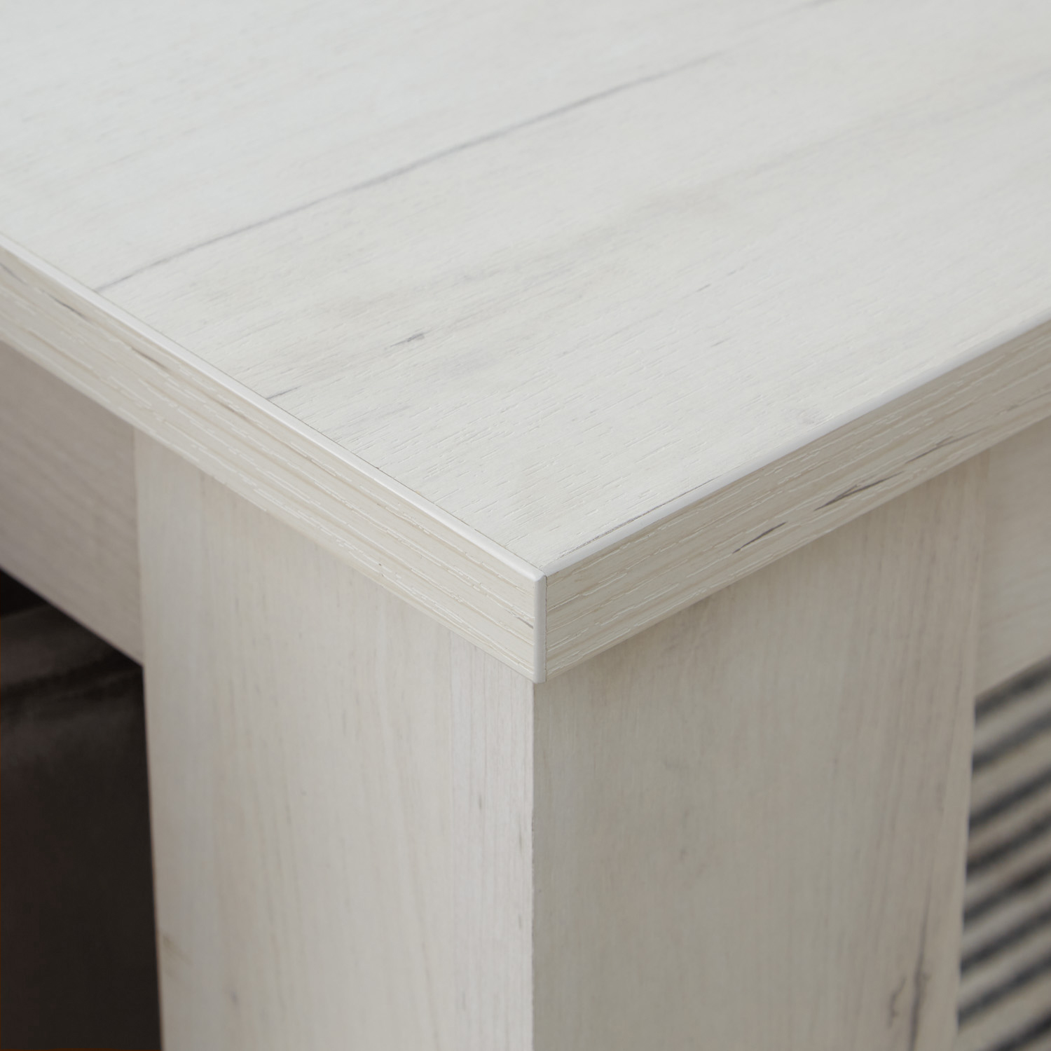 Dining set | 4-piece set upholstered chairs anthracite with armrest | non-swivel | dining table white vintage 160 x 90 cm | extendable 200 cm