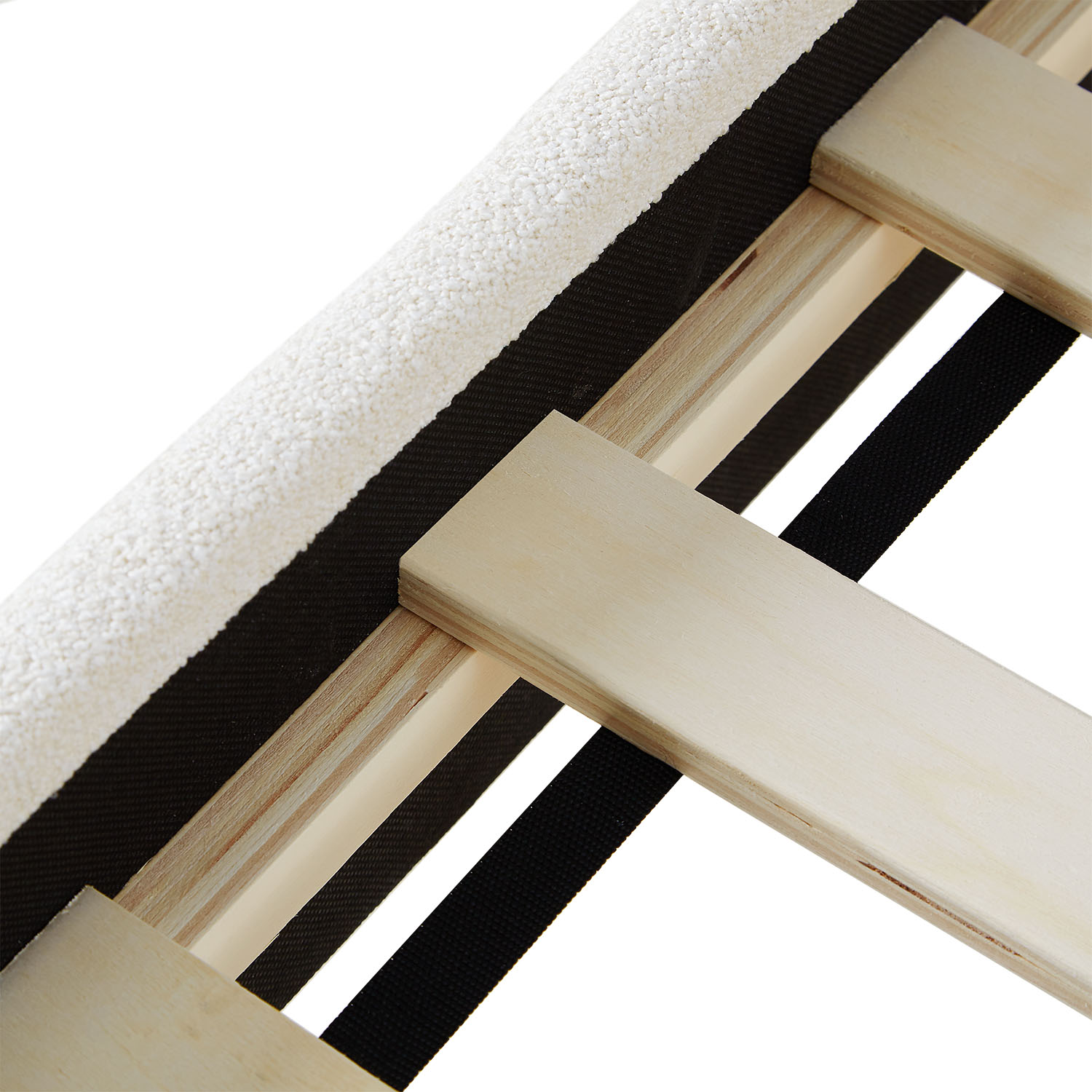 Upholstered Bed 140x200 cm Beige Bouclé with Slatted Base – Elegant Fabric Bed in a Modern Design