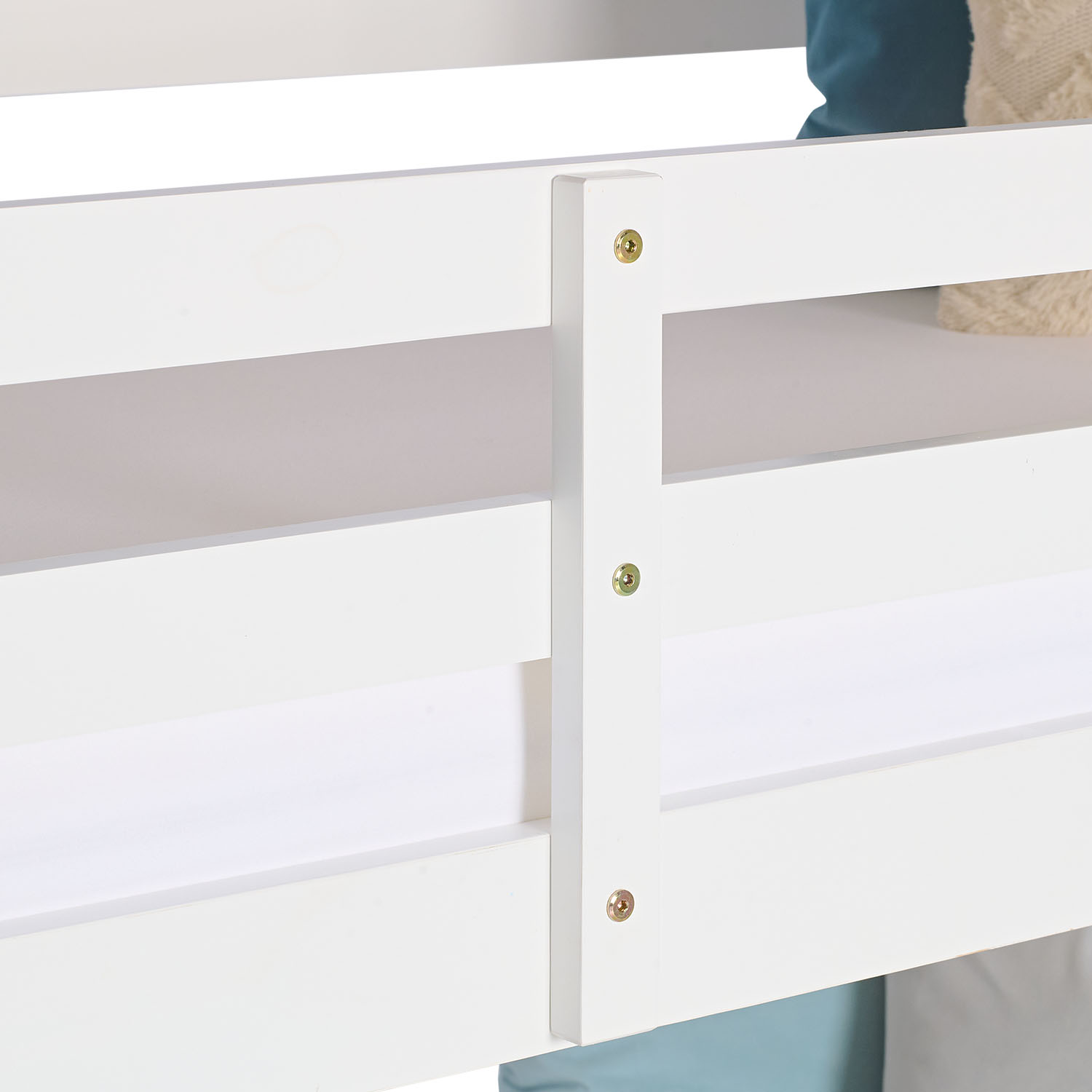 Triple Bunk Bed 90x200 with Mattresses Children´s Bed High Sleeper Cot White Wood Loft Bed Kids Bed