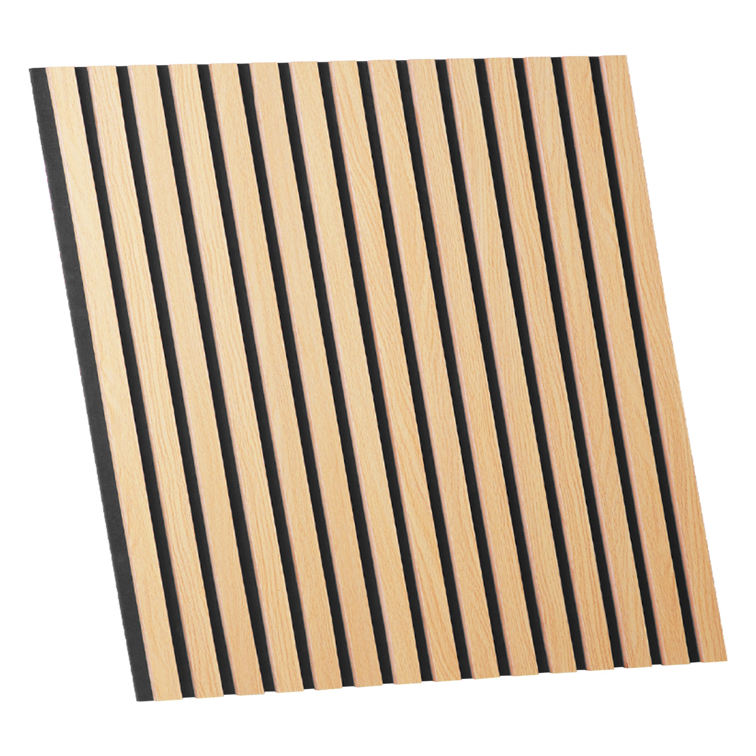 Acoustic Panels Wall Panels 60 x 60 cm Natural Oak | Wood | 4-piece Set | 3D Strips