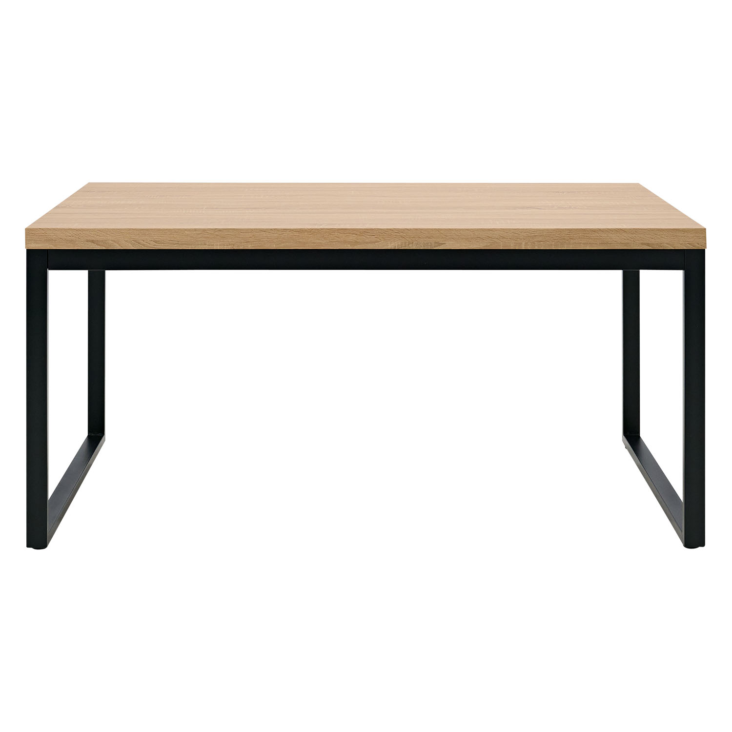 Modern Dining Table Kitchen Table Wooden Table 160x90 cm Oak Black Metal 6 Seater