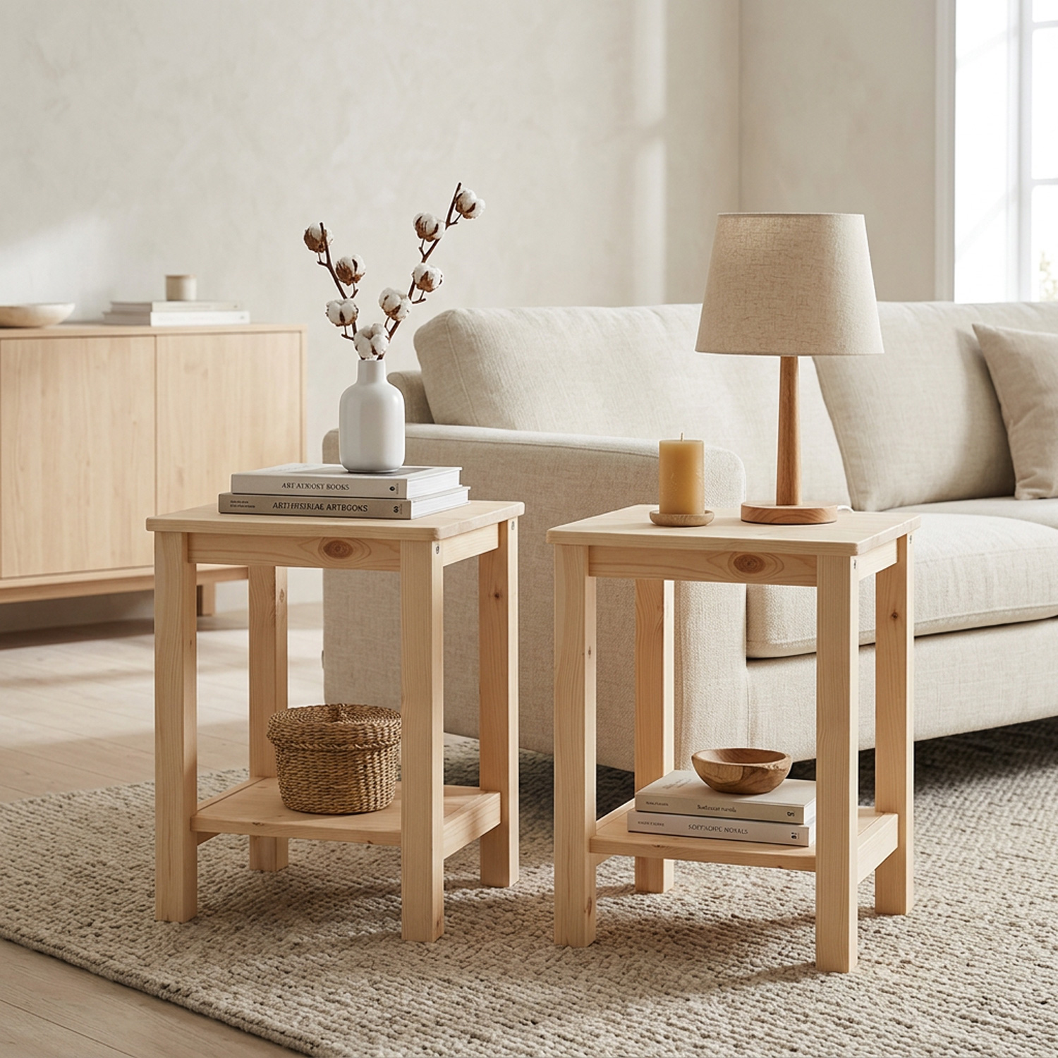 Wooden Stool Set of 2 Seat Stool Pine Wood Solid Table Stool Wardrobe Dining Room Dressing Room