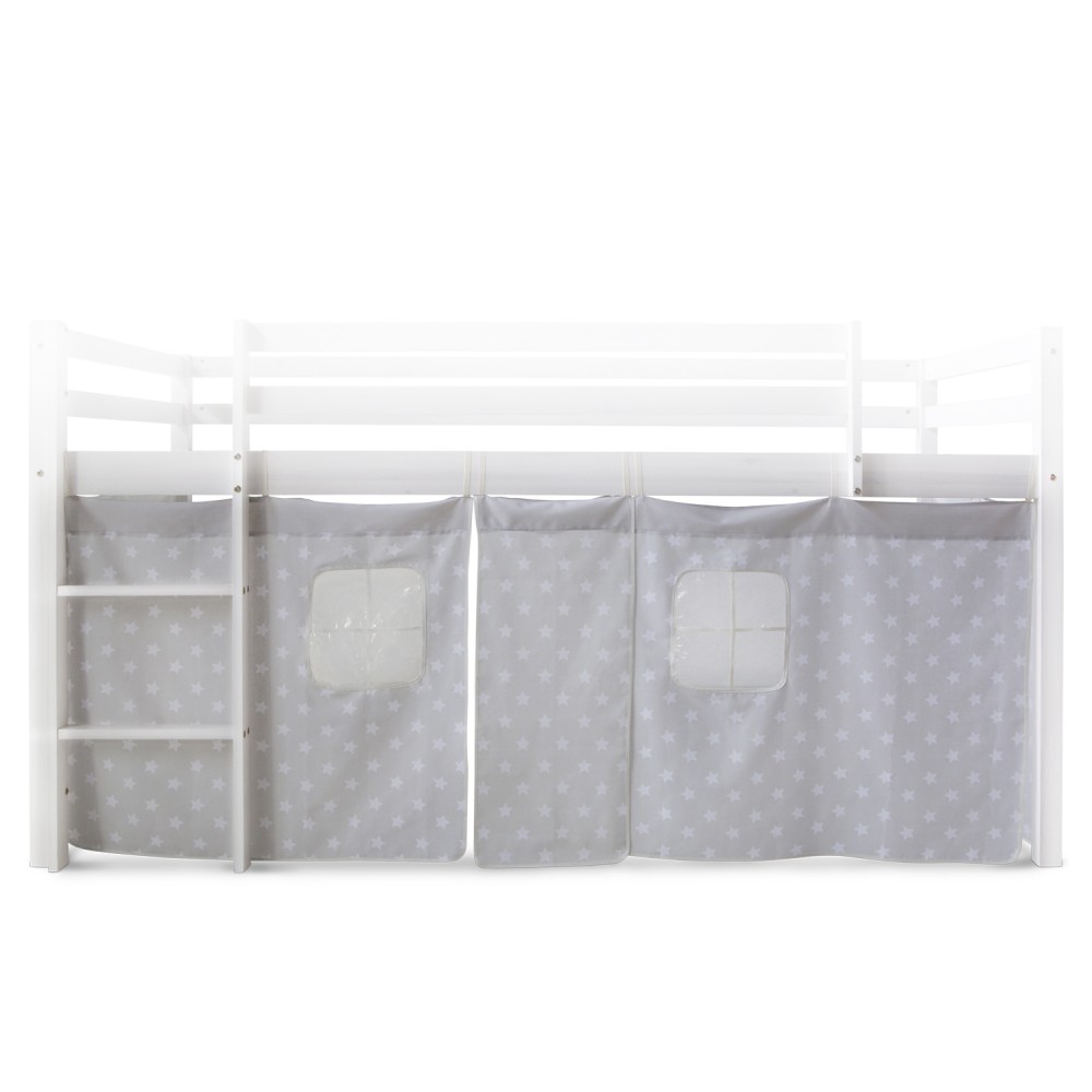 Childrens Bed Curtain Bunk Bed Cabin Bed Accessories Grey Stars