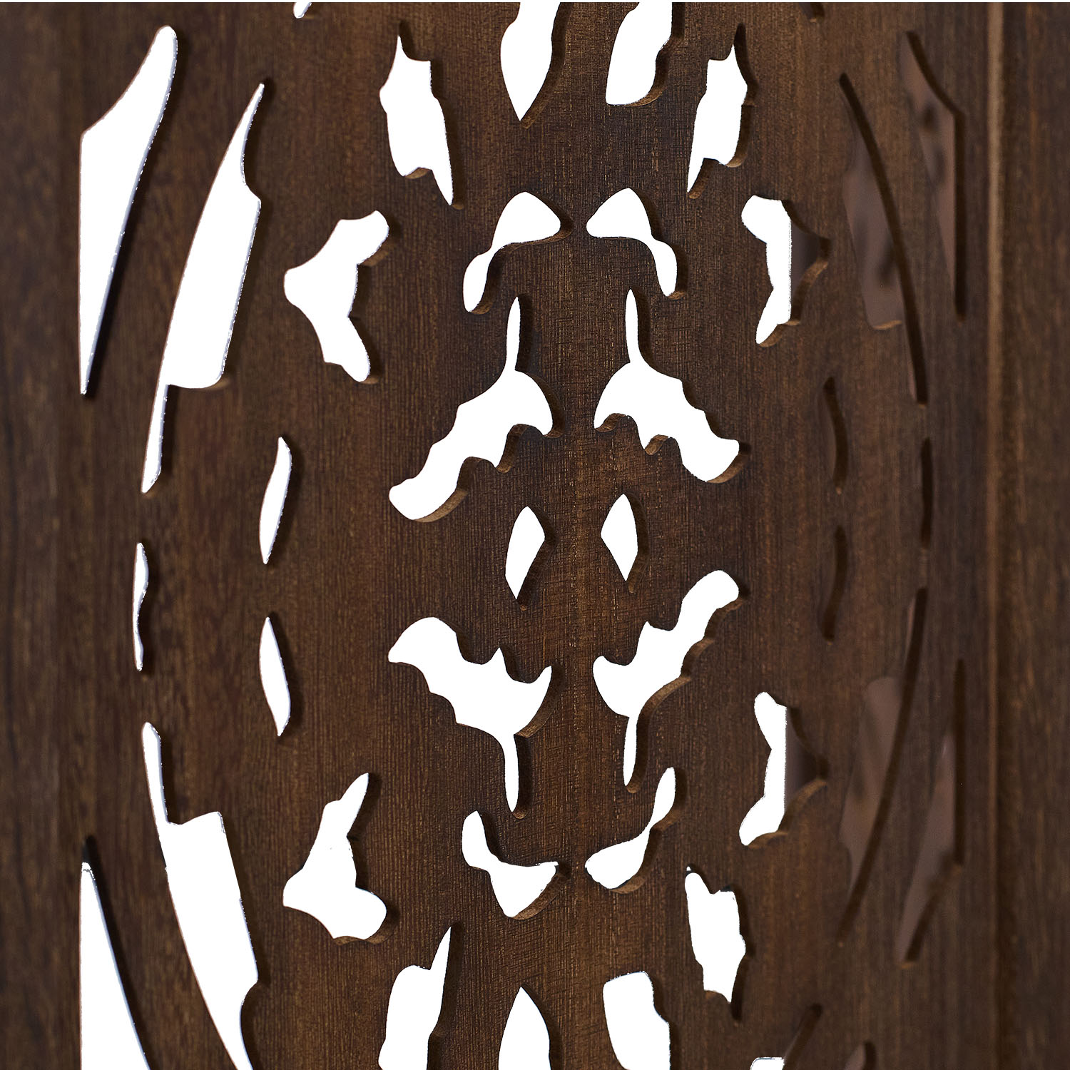 Paravent Brown Design | 3-panel | Wood | Decorative Room Divider | Partition Privacy Screen