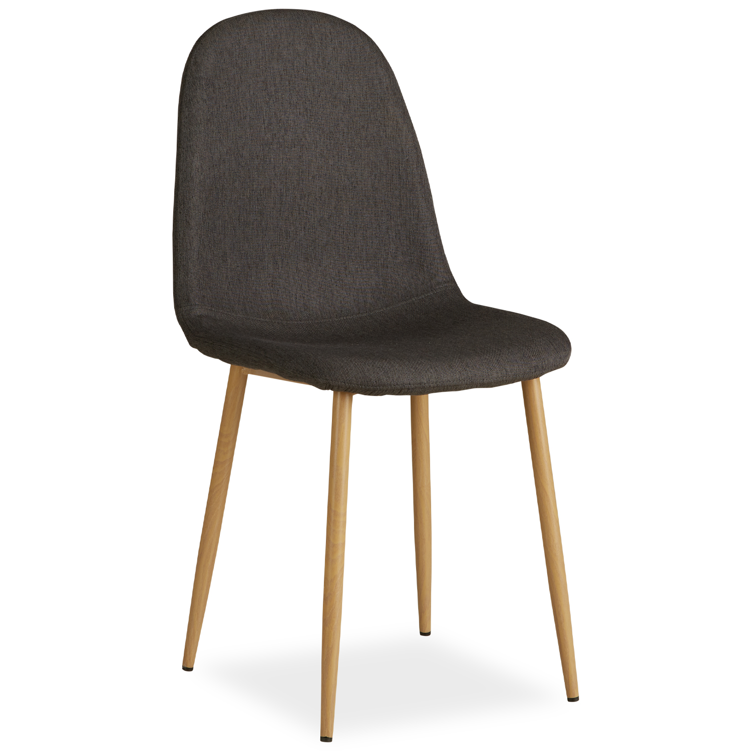 Upholstered Chair Linen Anthracite | Set of 2 | rounded Backrest | without Armrests | Kitchen Dining Room Office