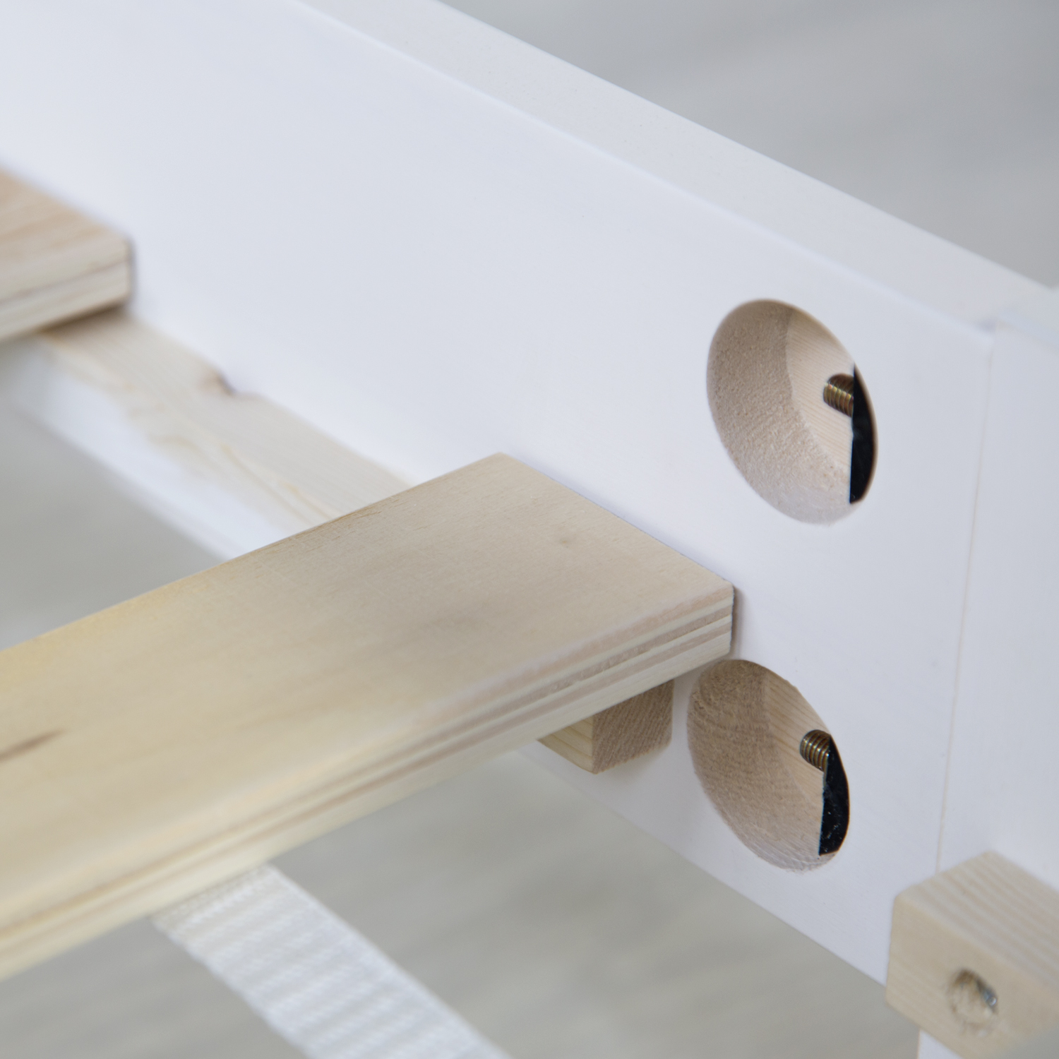 Wood Bed 160x200 cm White | Double Bed | with Slatted Frame | Solid | Kids Youth Guest Bedroom