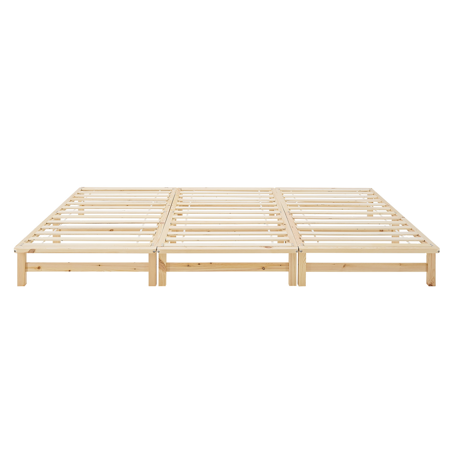 Family Bed 270x200 cm Natural | Maxi Pallet Bed XXL | with slatted frame | Wood | Can also be placed individually