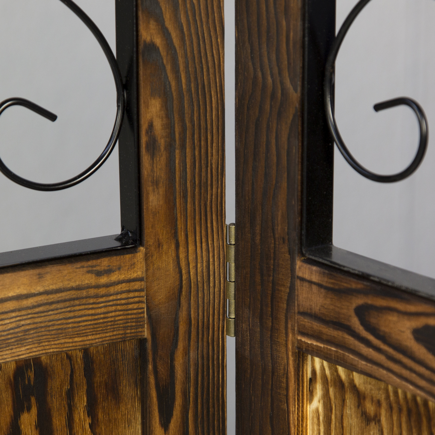 Paravent Brown with Decorations | 3-panel | Wood | Room Divider Partition Privacy Screen