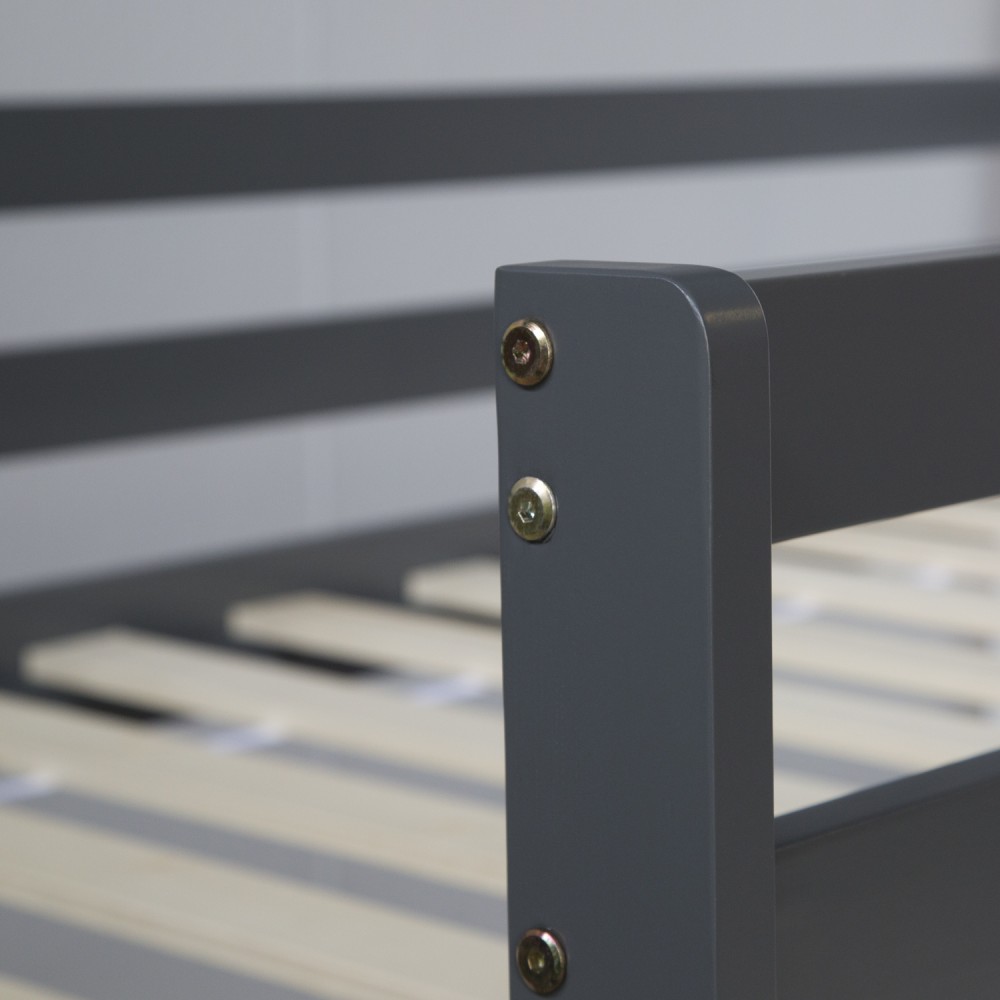 Loft Bed Kids 90x200 cm Gray Basic | without Slatted Frame Loft Bed Kids 90x200 cm Gray Basic | without Slatted Frame