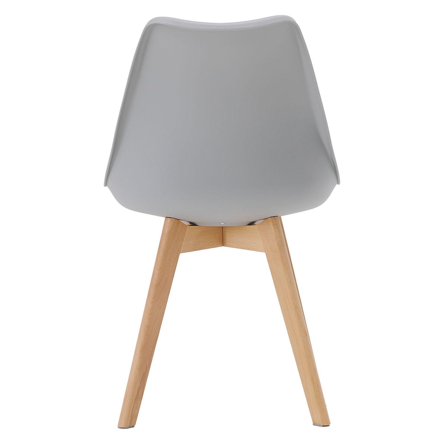 4 Grey Dining Chairs – Modern Plastic Design Chair with Wooden Legs | Set of 4 Contemporary Kitchen & Dining Chairs