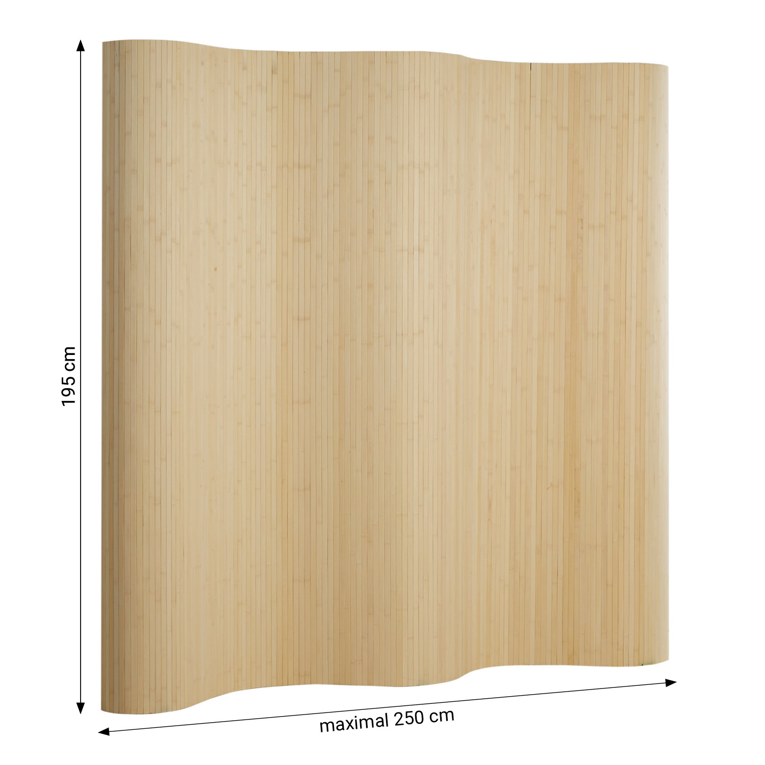 Paravent Bamboo Height 200 cm Natural | Room Divider Partition Privacy Screen
