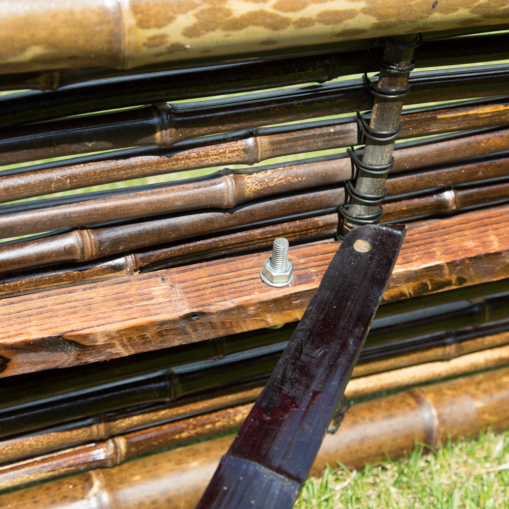 Garden Bench Bamboo Seater Outdoor Patio Nature