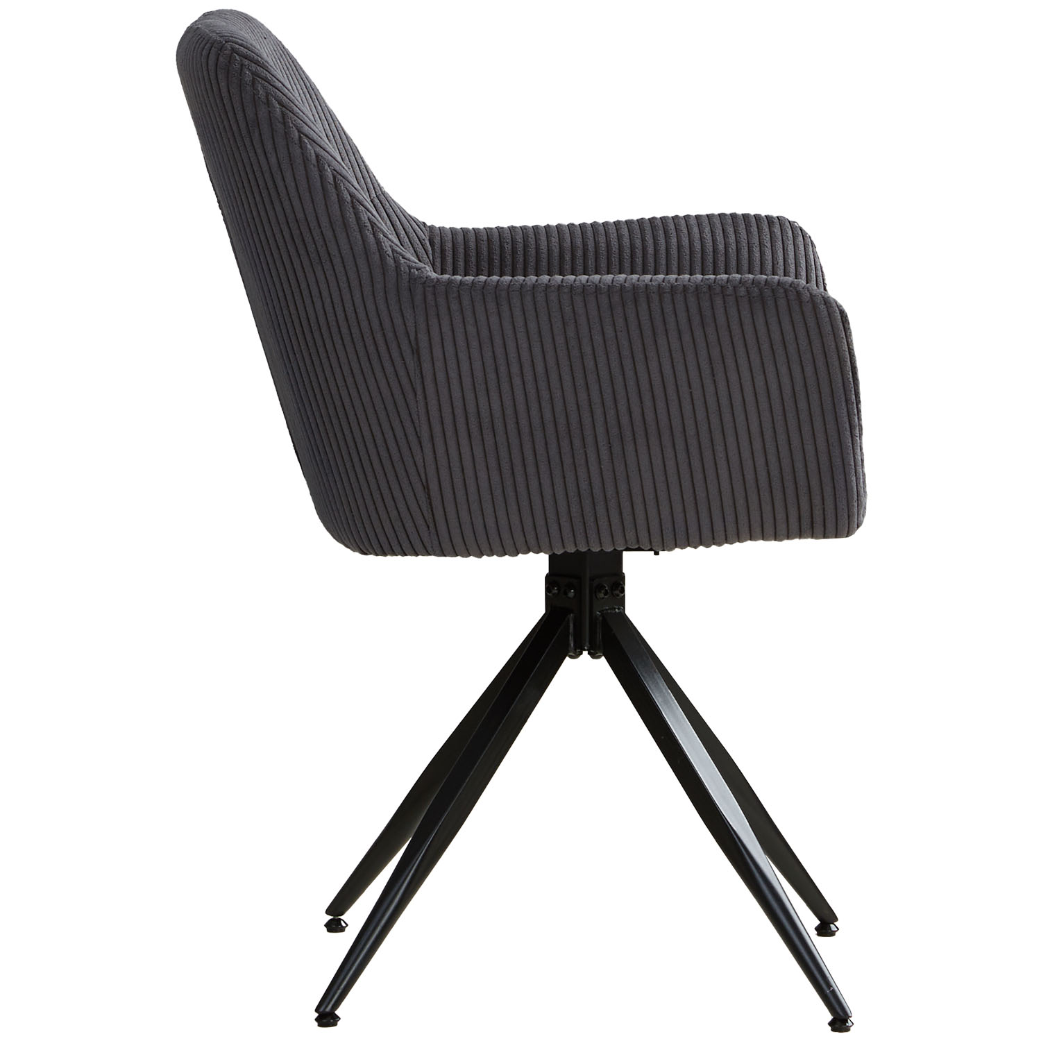 Upholstered Chair Corduroy Grey | single | swivel | with Armrests | Kitchen Dining Room Office